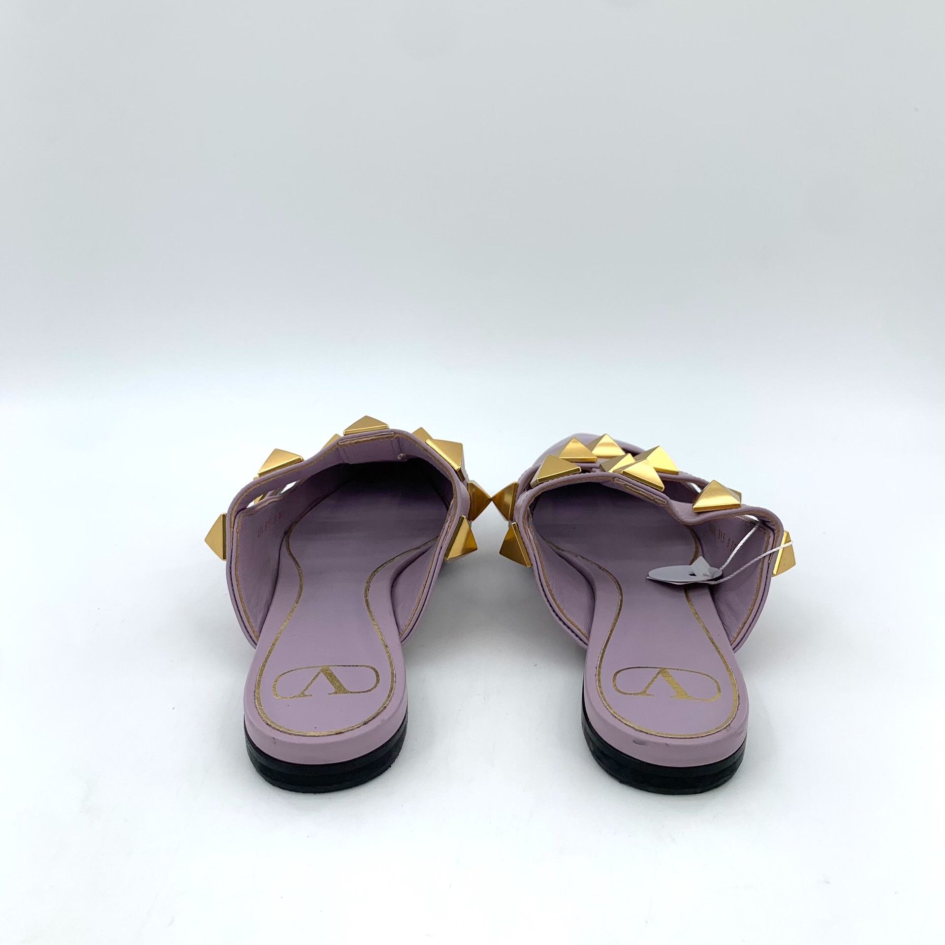 Valentino Valentino Roman Stud Purple Leather Mules 38.5 Size US 8.5 / IT 38.5 - 5 Thumbnail