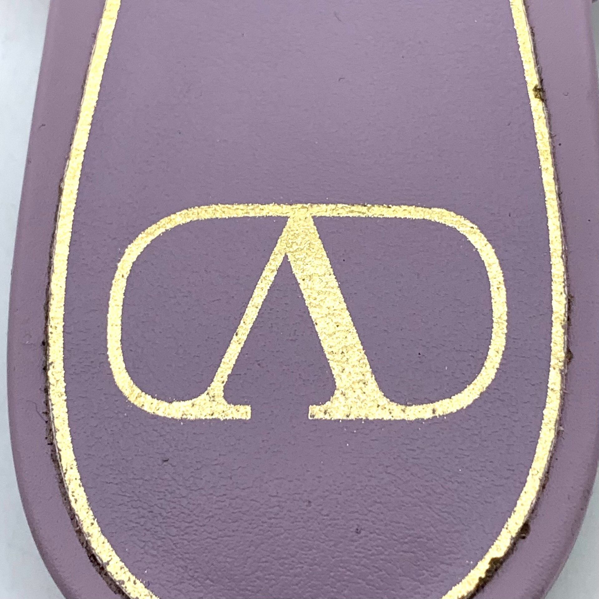 Valentino Valentino Roman Stud Purple Leather Mules 38.5 Size US 8.5 / IT 38.5 - 9 Thumbnail