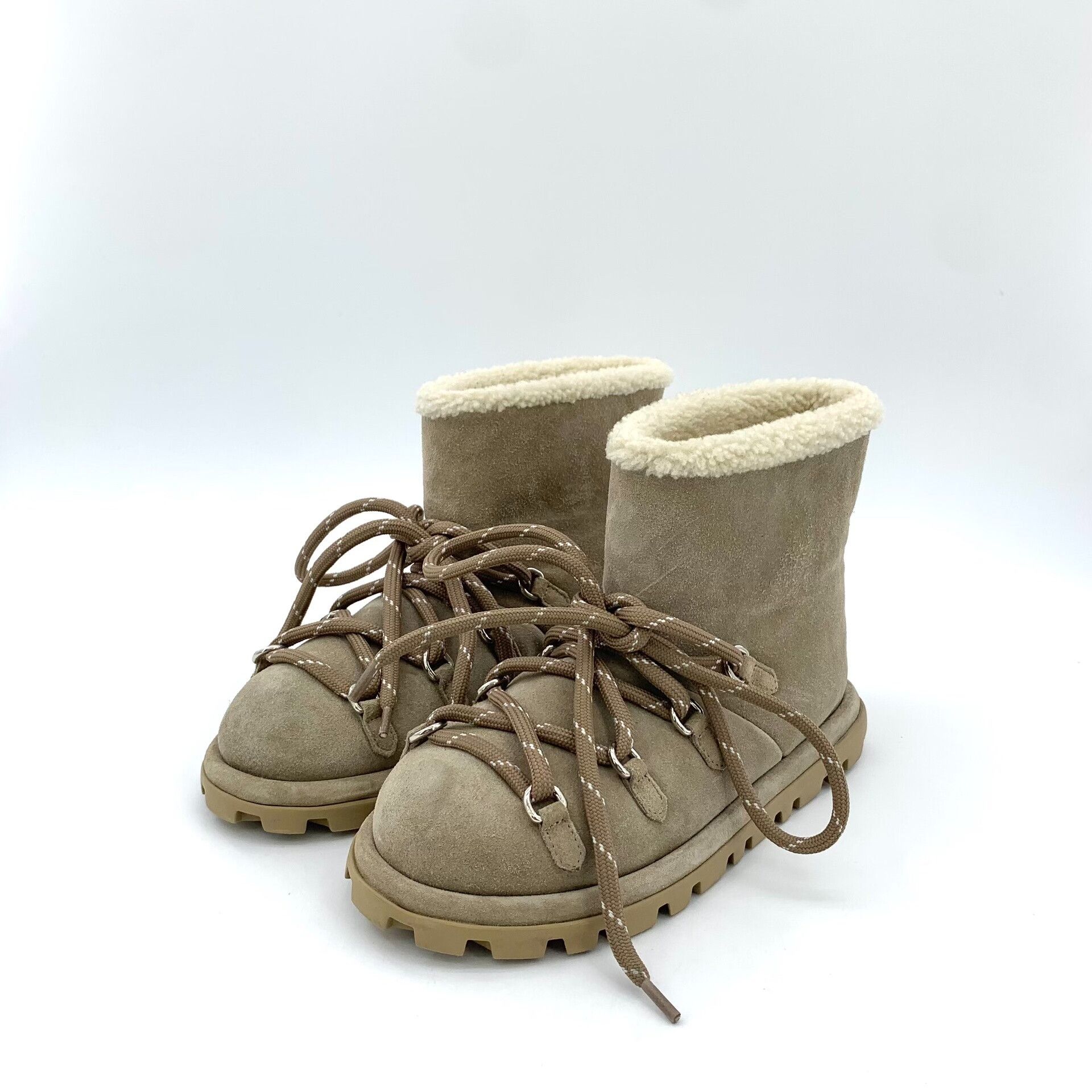 Miu Miu Miu Miu Suede Shearling Lace-Up Boots 38 Size US 8 / IT 38 - 2 Thumbnail