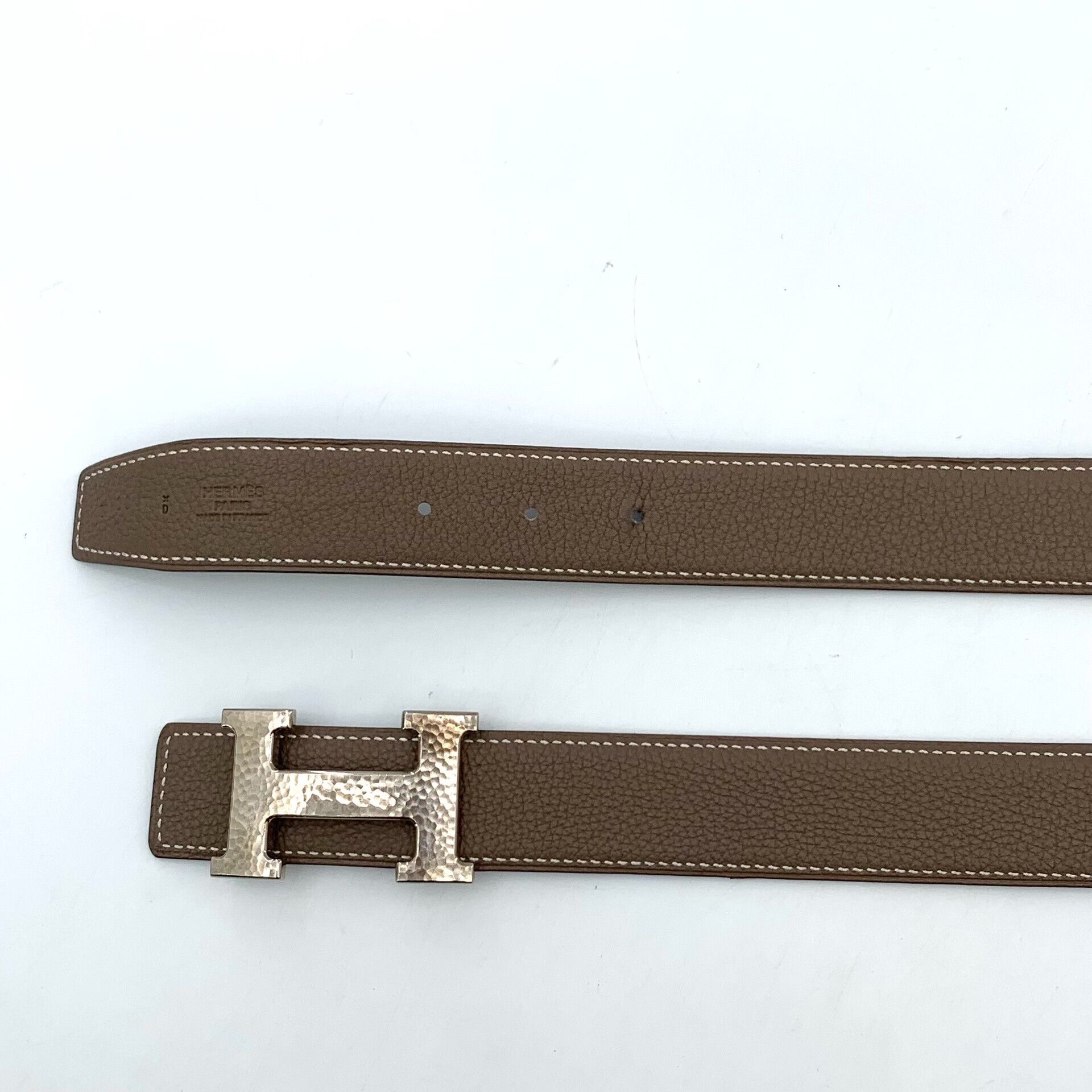 Hermes Hermes H Martelé Buckle Reversible Belt 95 Size 38 - 5 Thumbnail