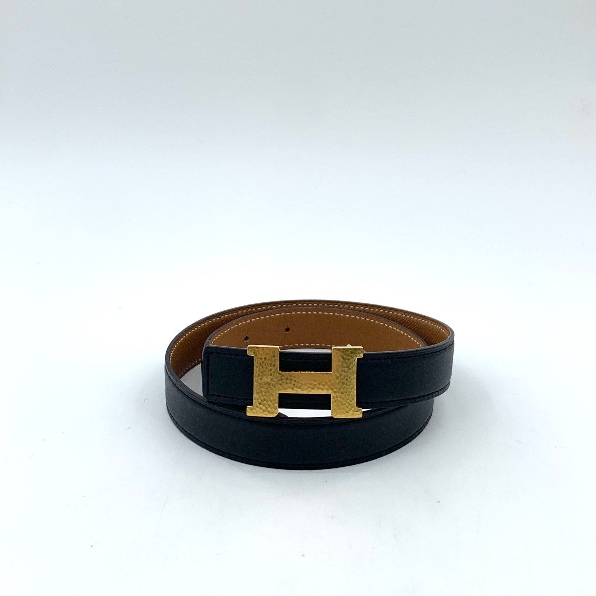 Hermes Hermes Hammered H Martelee Leather Belt 80/32 Size 32 - 2 Thumbnail