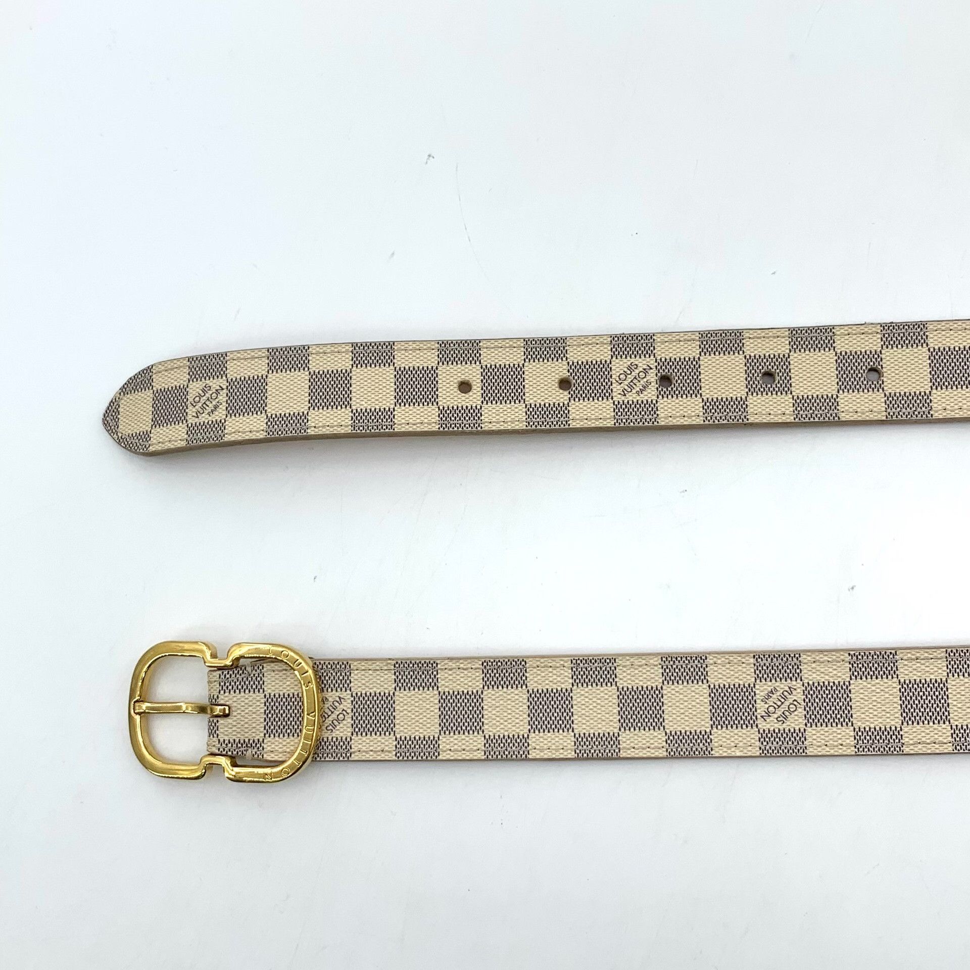 Louis Vuitton Louis Vuitton Damier Azur Buckle Belt 80/32 Size ONE SIZE - 5 Thumbnail