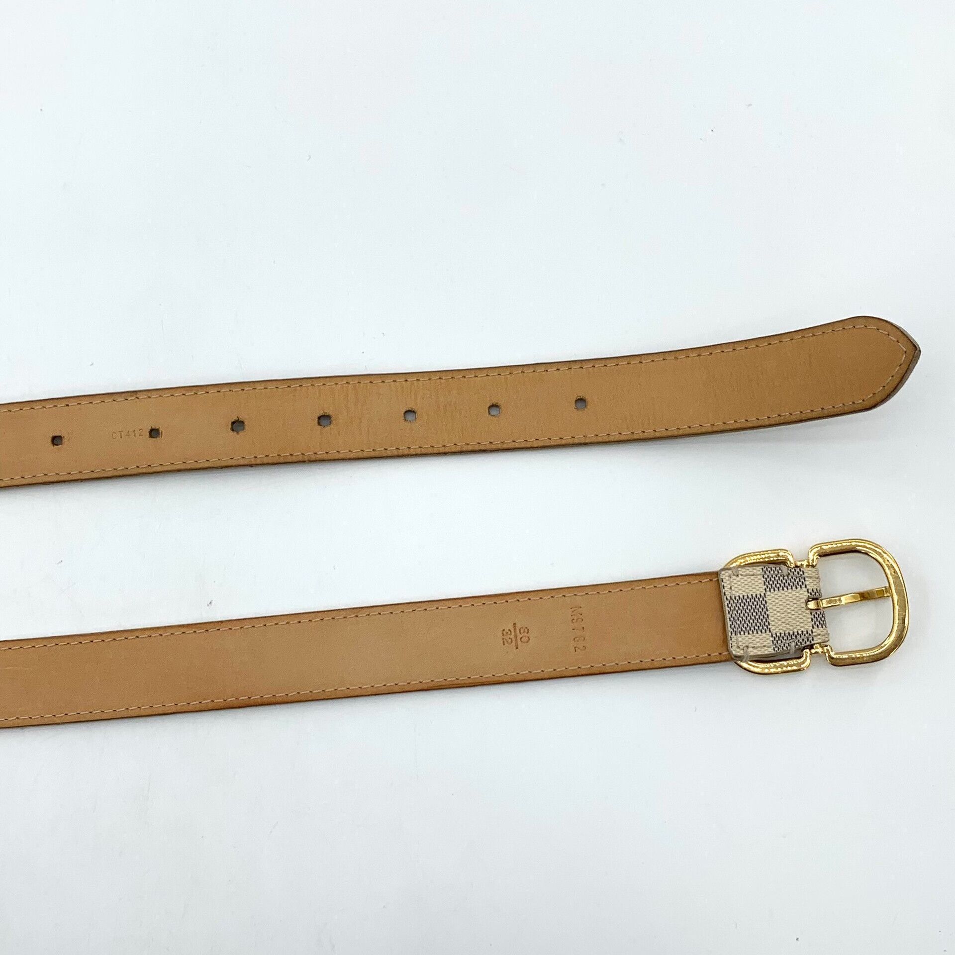 Louis Vuitton Louis Vuitton Damier Azur Buckle Belt 80/32 Size ONE SIZE - 6 Thumbnail