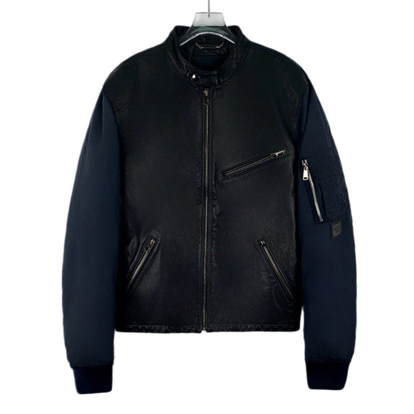 Dolce & Gabbana Dolce & Gabbana Leather Paneled Bomber Jacket 50 Size US M / EU 48-50 / 2 - 2 Thumbnail