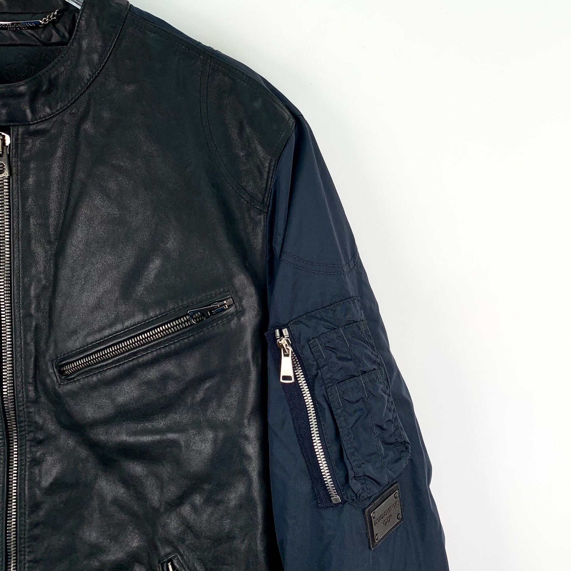 Dolce & Gabbana Dolce & Gabbana Leather Paneled Bomber Jacket 50 Size US M / EU 48-50 / 2 - 4 Thumbnail