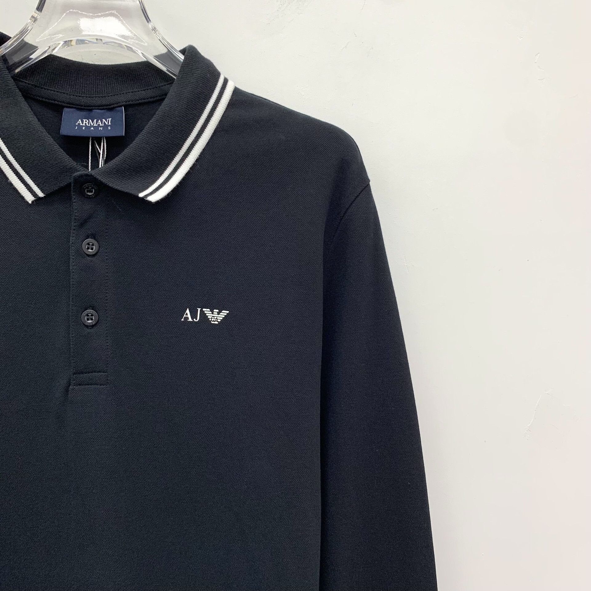 Armani Armani Jeans Long Sleeve Striped Polo Shirt L Size US L / EU 52-54 / 3 - 4 Thumbnail