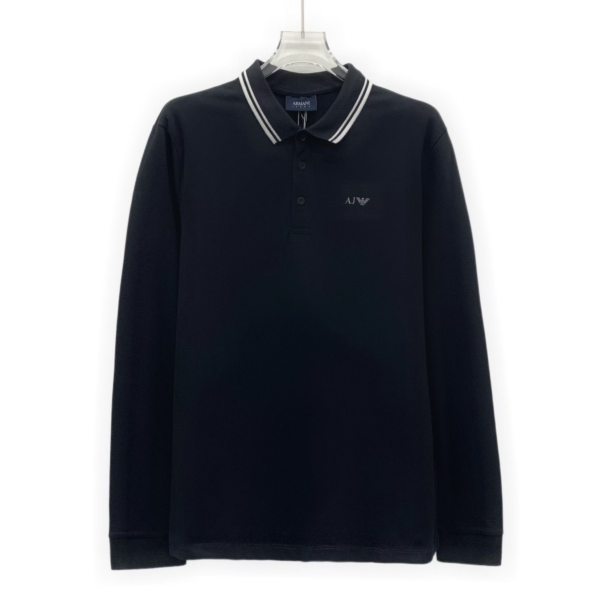 Armani Armani Jeans Long Sleeve Logo Polo Shirt Size M Size US M / EU 48-50 / 2 - 2 Thumbnail