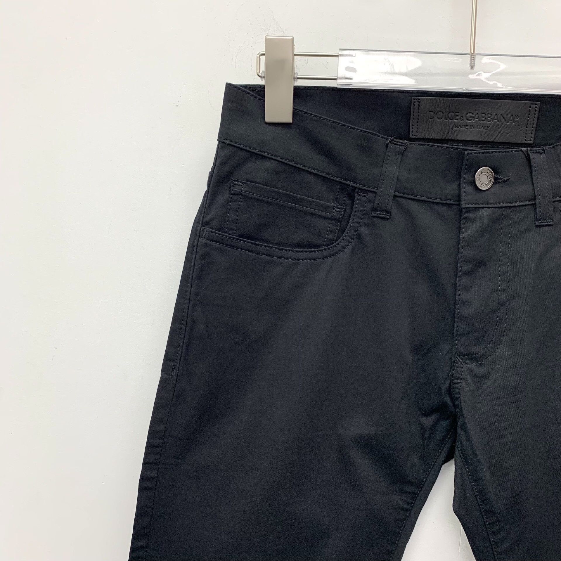 Dolce & Gabbana Dolce & Gabbana Black Stretch Cotton Pants 44 Size US 28 / EU 44 - 4 Thumbnail