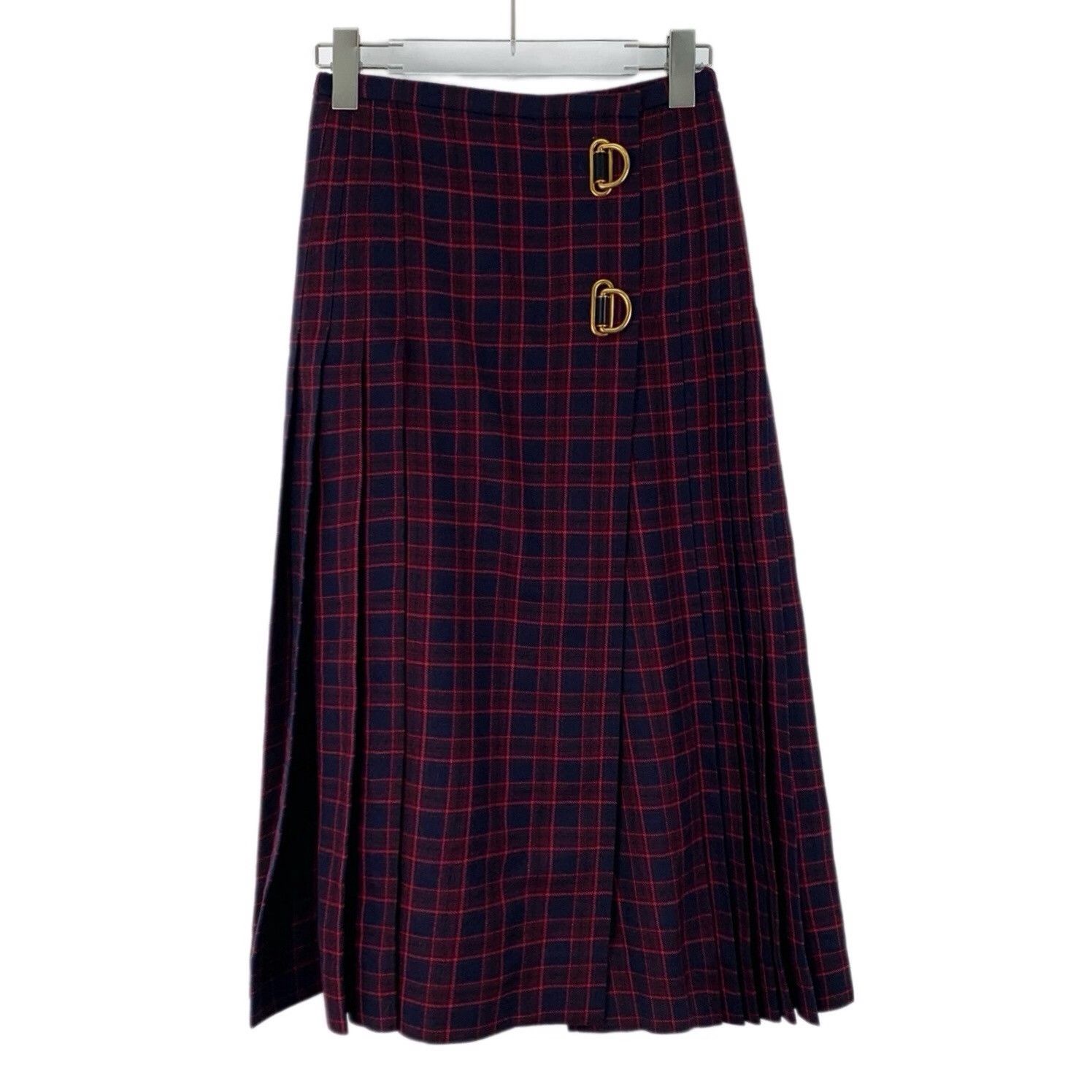 Burberry Burberry Buckle Detail Pleated Wool Check Skirt IT 34 Size 24" / US 00 / IT 34 - 2 Thumbnail