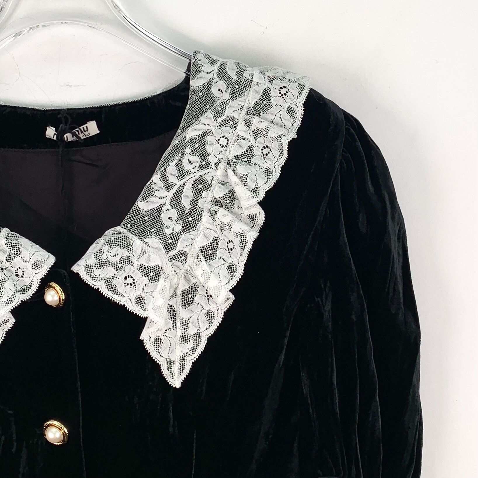 Miu Miu Miu Miu Lace Collar Velvet Blouse IT 36 Size XS / US 0-2 / IT 36-38 - 4 Thumbnail