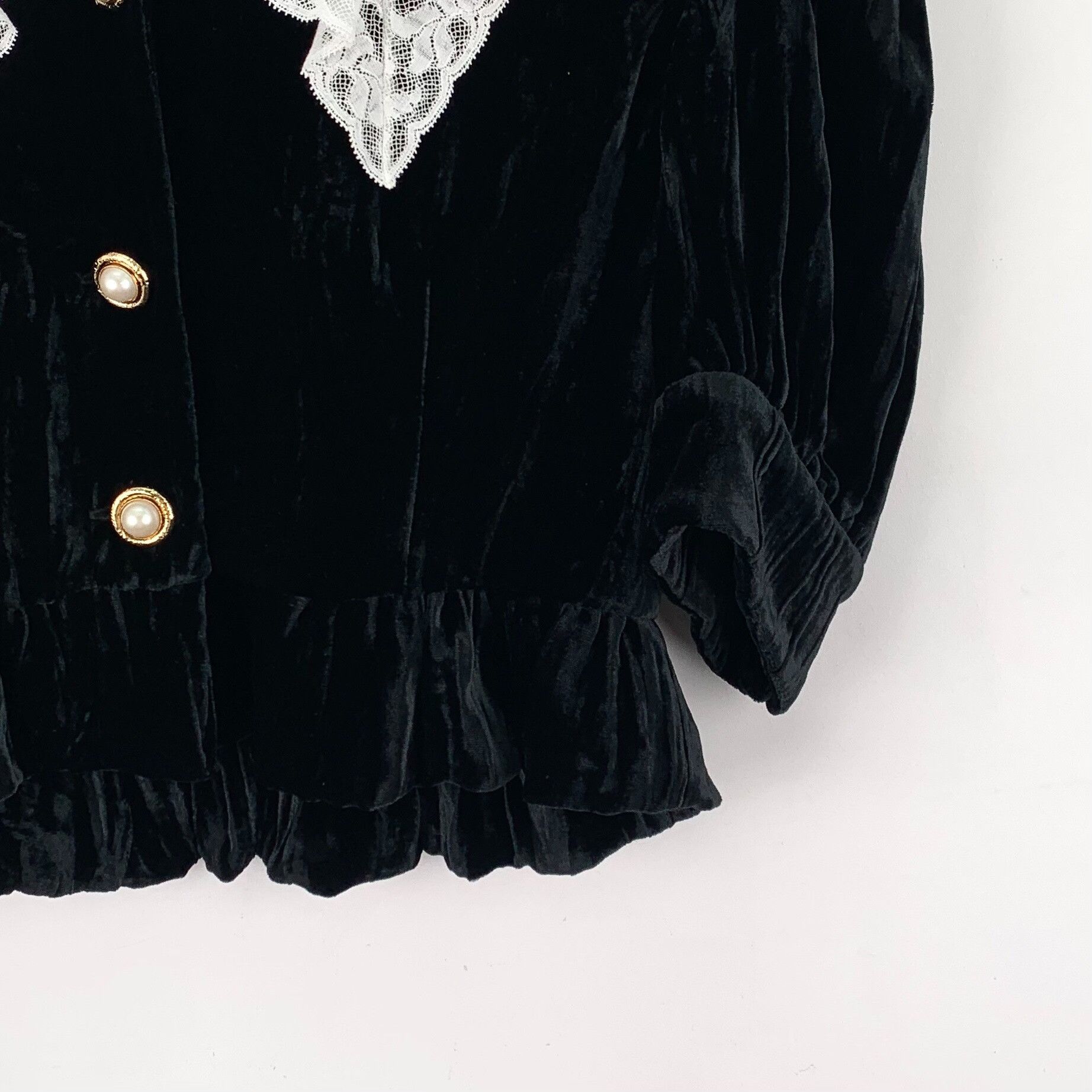 Miu Miu Miu Miu Lace Collar Velvet Blouse IT 36 Size XS / US 0-2 / IT 36-38 - 5 Thumbnail