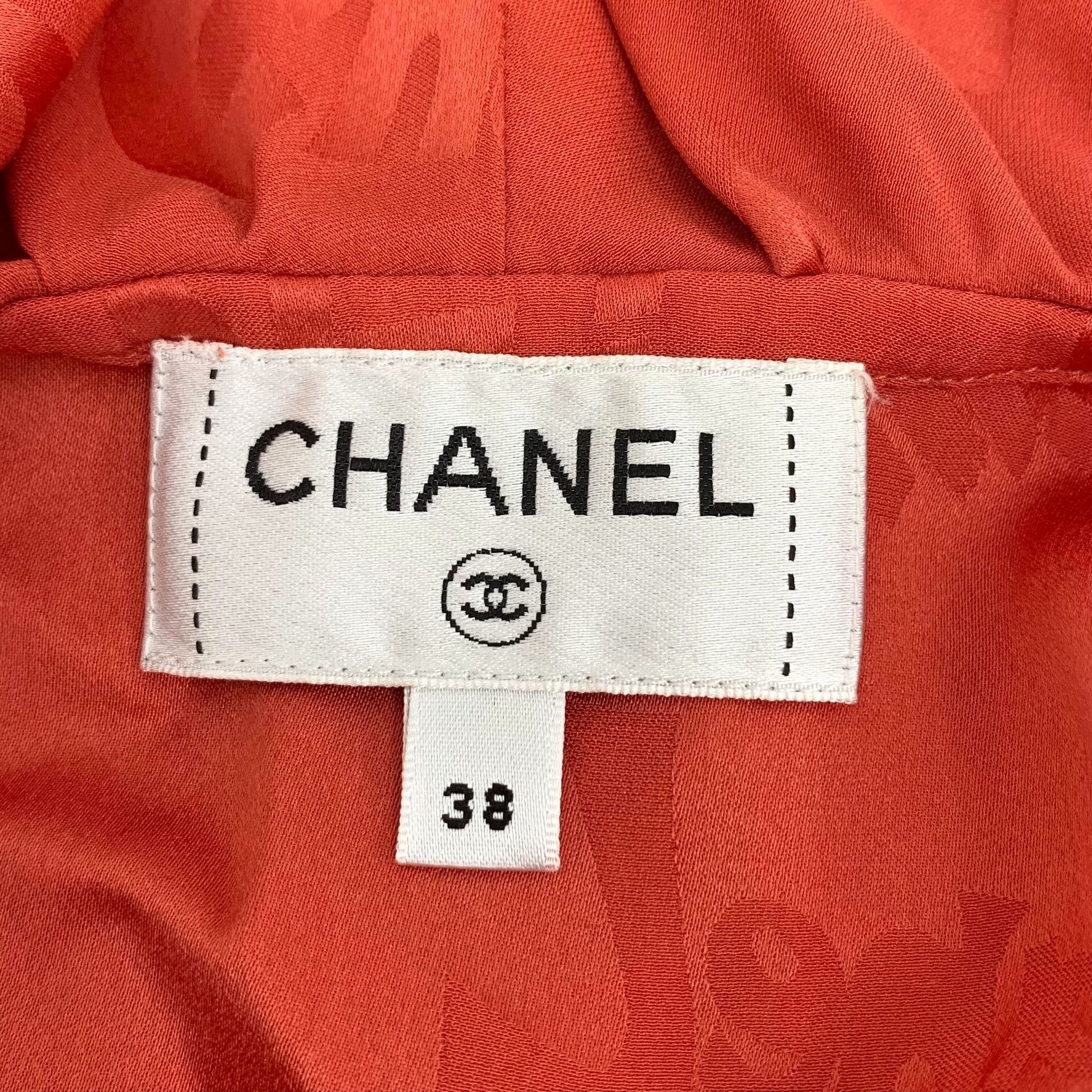 Chanel Chanel Logo Jacquard Silk Ruffle Blouse Size 38 Size S / US 4 / IT 40 - 6 Thumbnail
