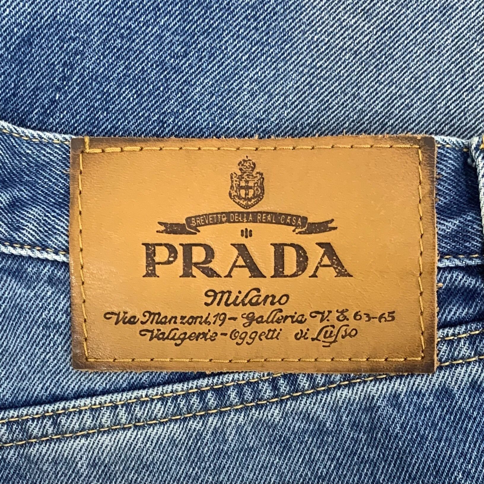 Prada Prada Blue Logo Patch Denim Jeans Size 27 Size US 27 - 7 Thumbnail