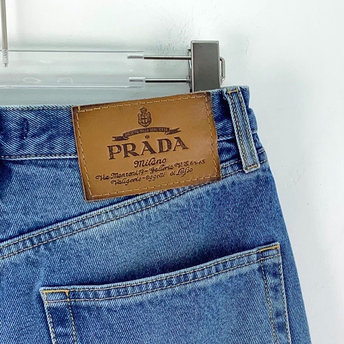 Prada Prada Blue Logo Patch Denim Jeans Size 27 Size US 27 - 6 Thumbnail