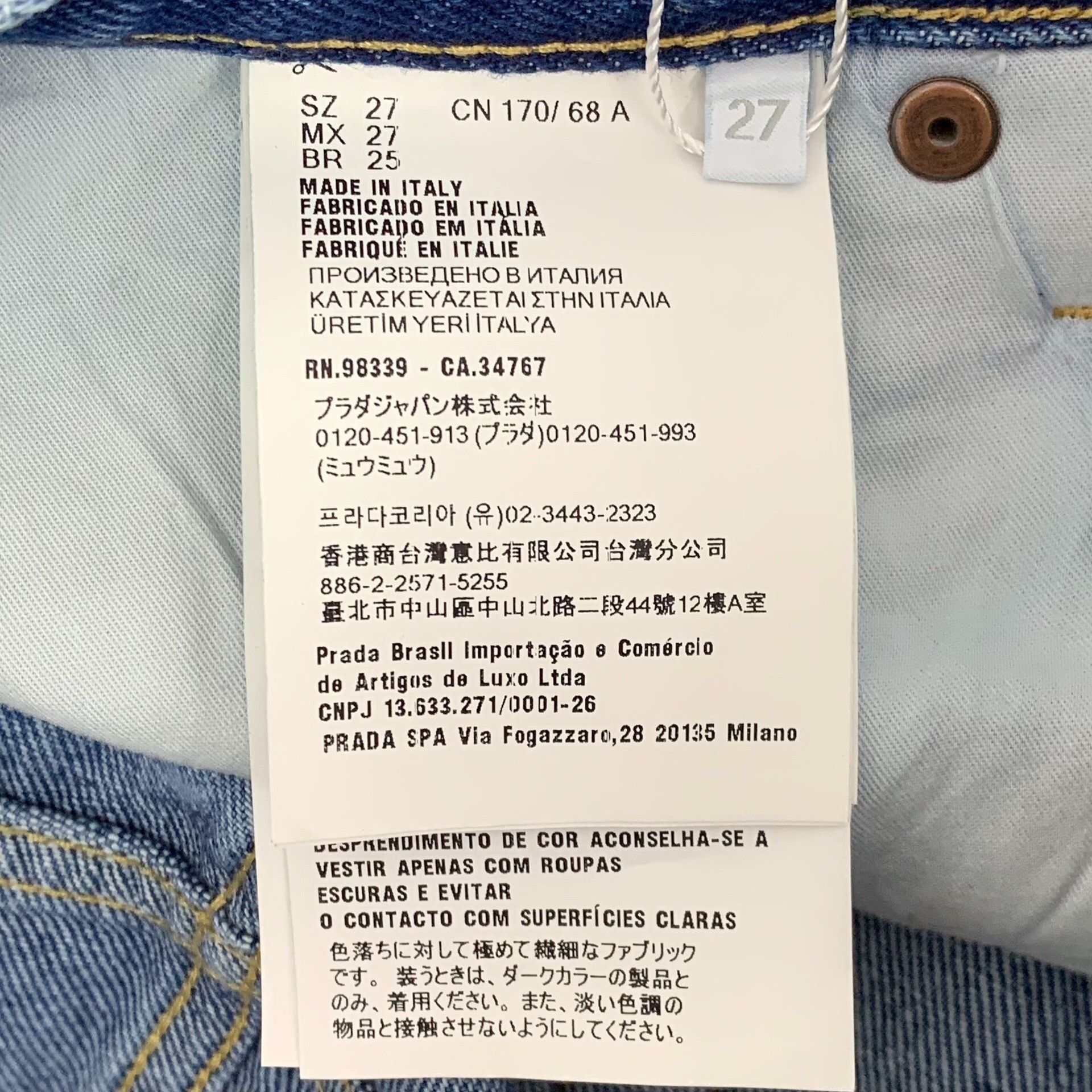Prada Prada Blue Logo Patch Denim Jeans Size 27 Size US 27 - 9 Thumbnail