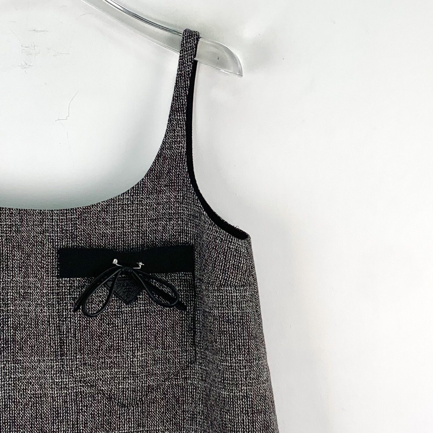 Prada Prada Triangle Logo Bow Wool Strap Dress 36 Size XS / US 0-2 / IT 36-38 - 4 Thumbnail