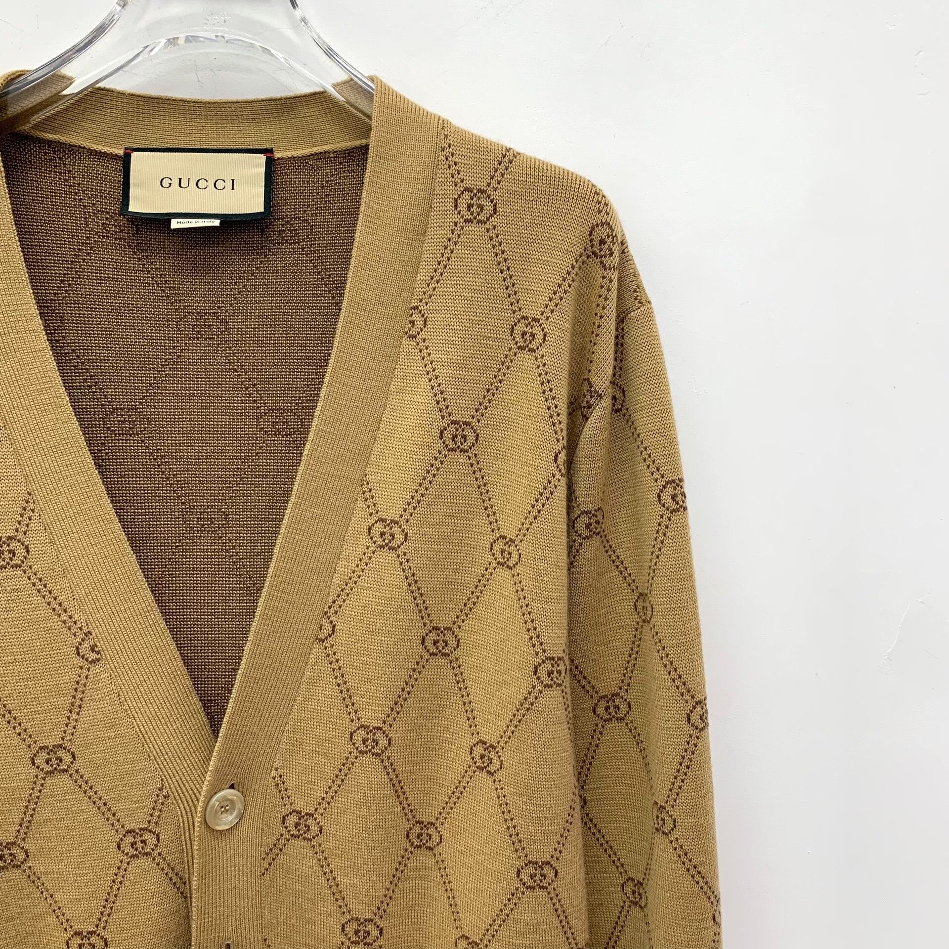 Gucci Gucci GG Monogram Wool V-Neck Cardigan L Size US L / EU 52-54 / 3 - 4 Thumbnail