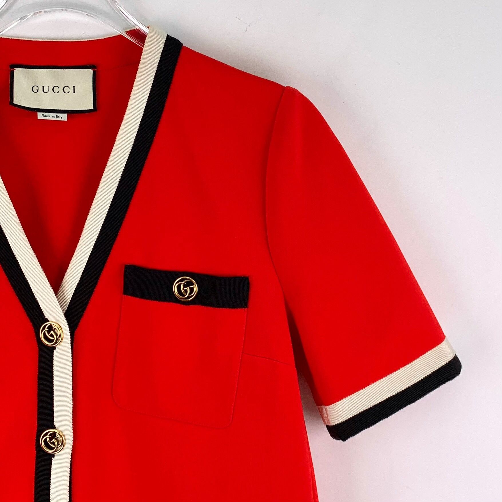 Gucci Gucci Stripe Trim V-Neck Mini Dress S Size S / US 4 / IT 40 - 4 Thumbnail