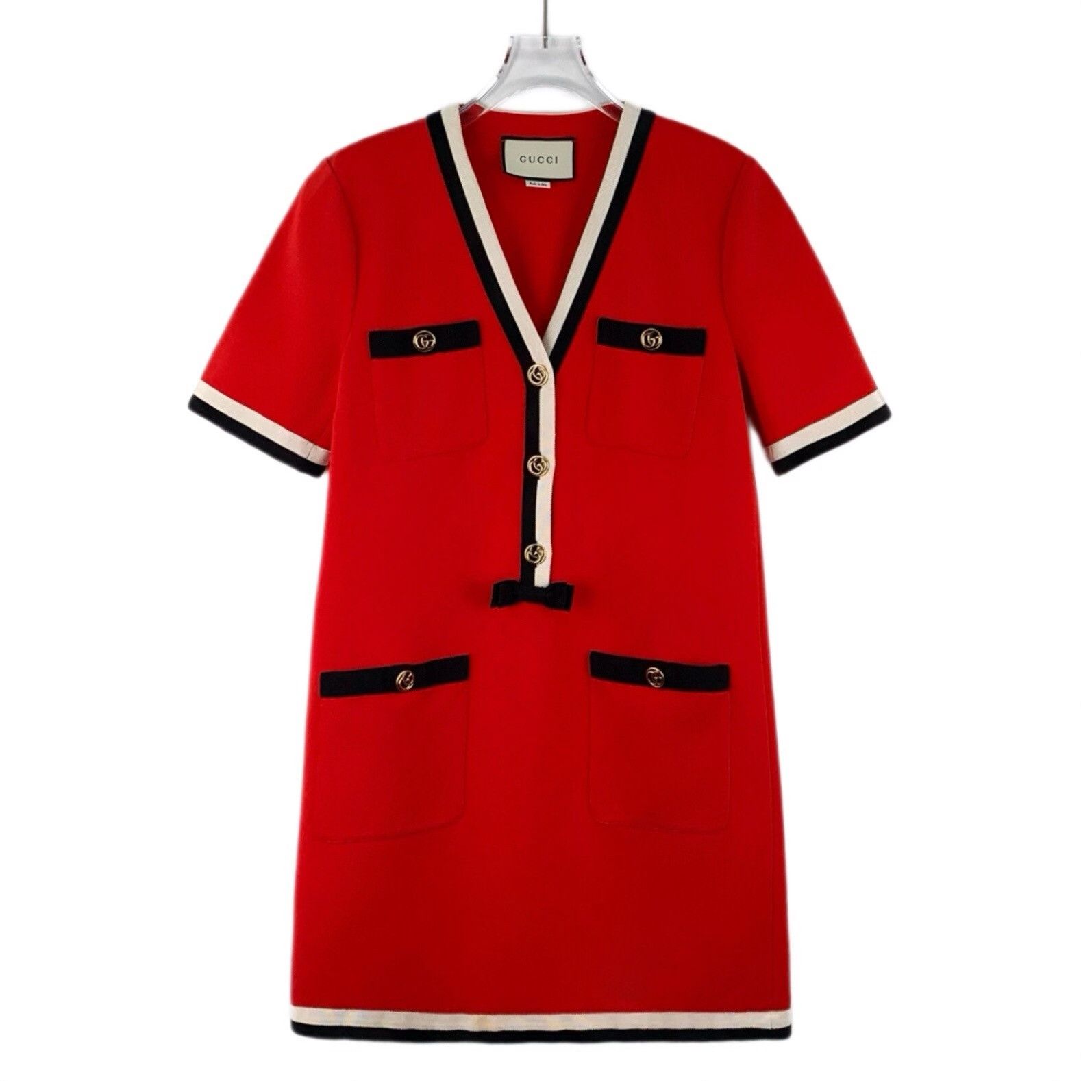 Gucci Gucci Stripe Trim V-Neck Mini Dress S Size S / US 4 / IT 40 - 2 Thumbnail