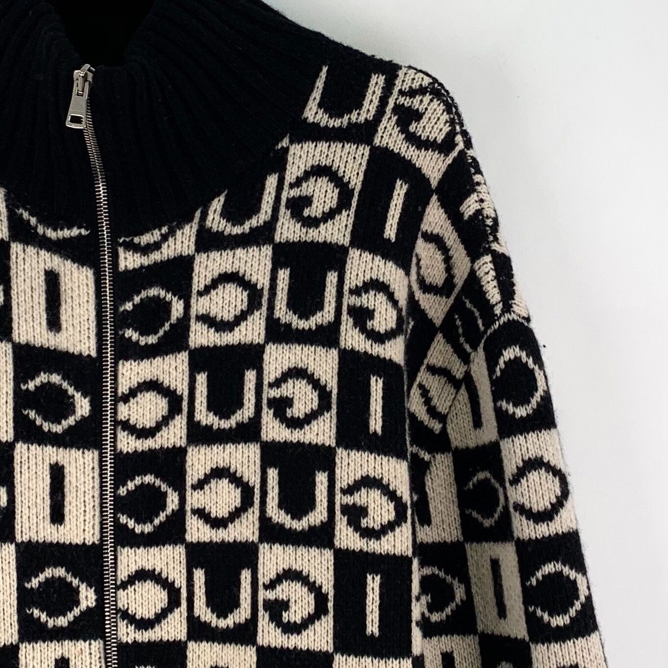 Gucci Gucci Checkerboard Logo Wool Zip Cardigan S Size US S / EU 44-46 / 1 - 4 Thumbnail