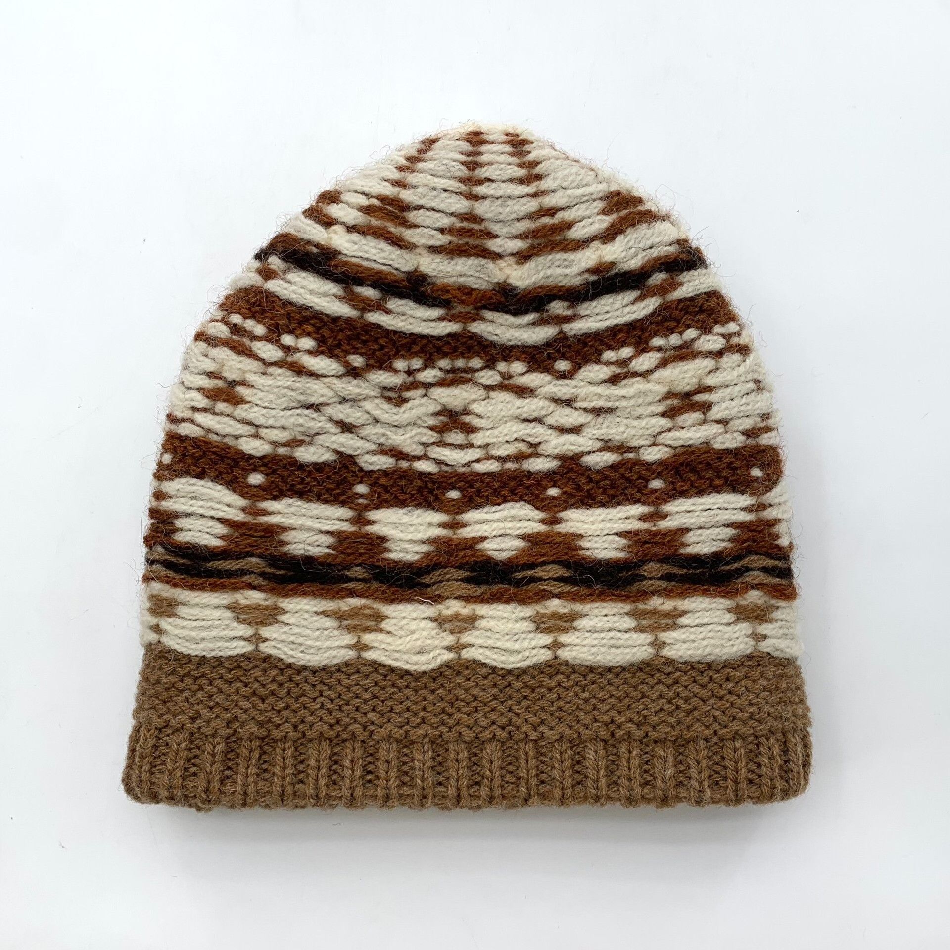 Celine Celine Triomphe Fair Isle Wool Beanie ONE SIZE Size ONE SIZE - 4 Thumbnail
