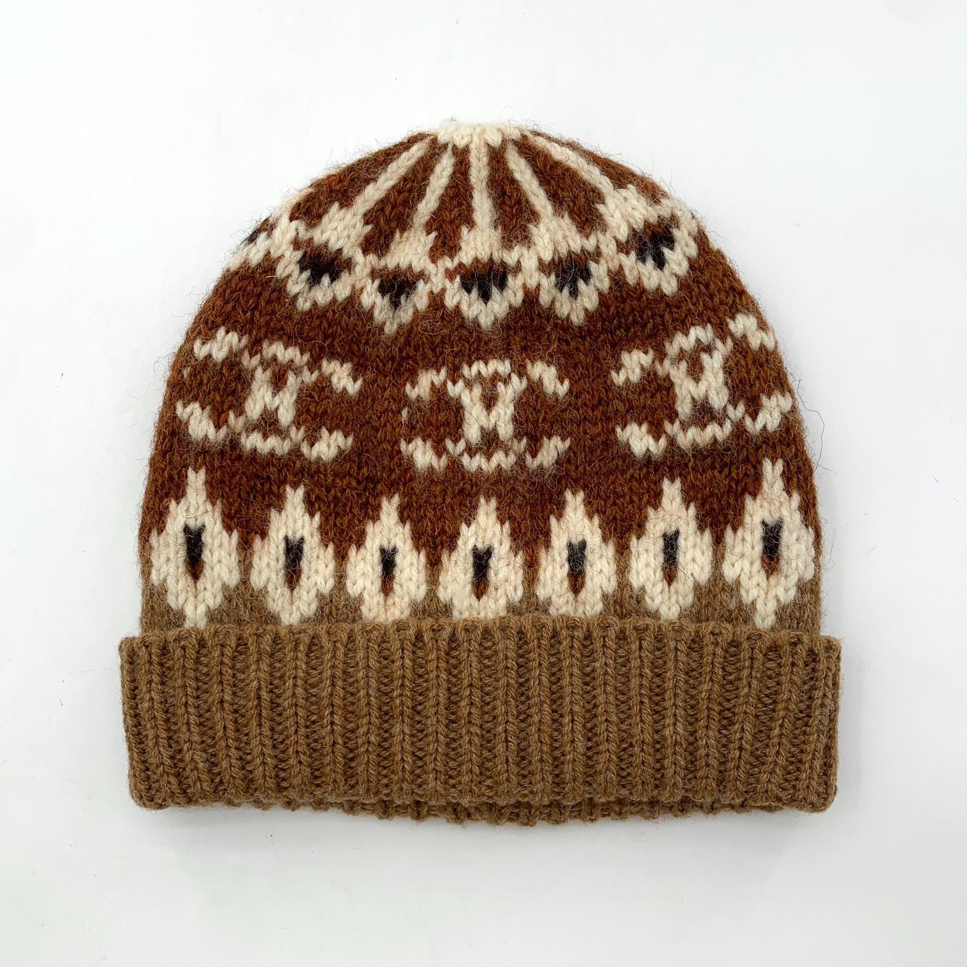 Celine Celine Triomphe Fair Isle Wool Beanie ONE SIZE Size ONE SIZE - 2 Thumbnail