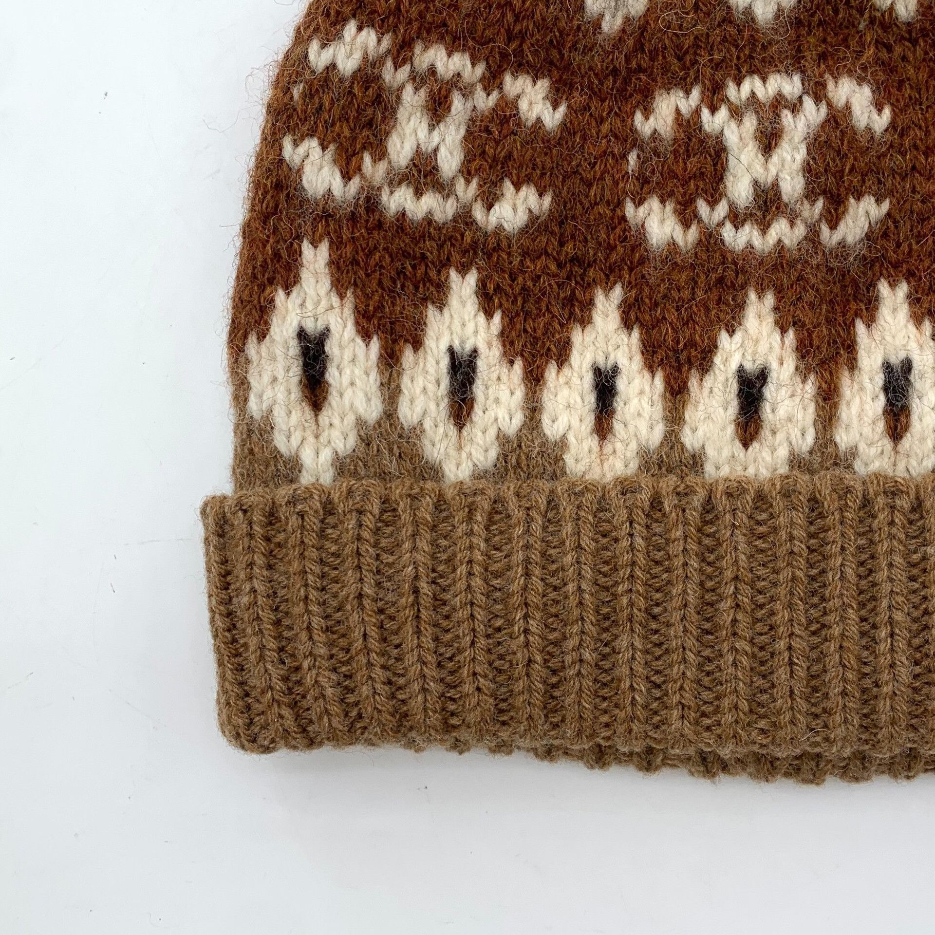 Celine Celine Triomphe Fair Isle Wool Beanie ONE SIZE Size ONE SIZE - 6 Thumbnail
