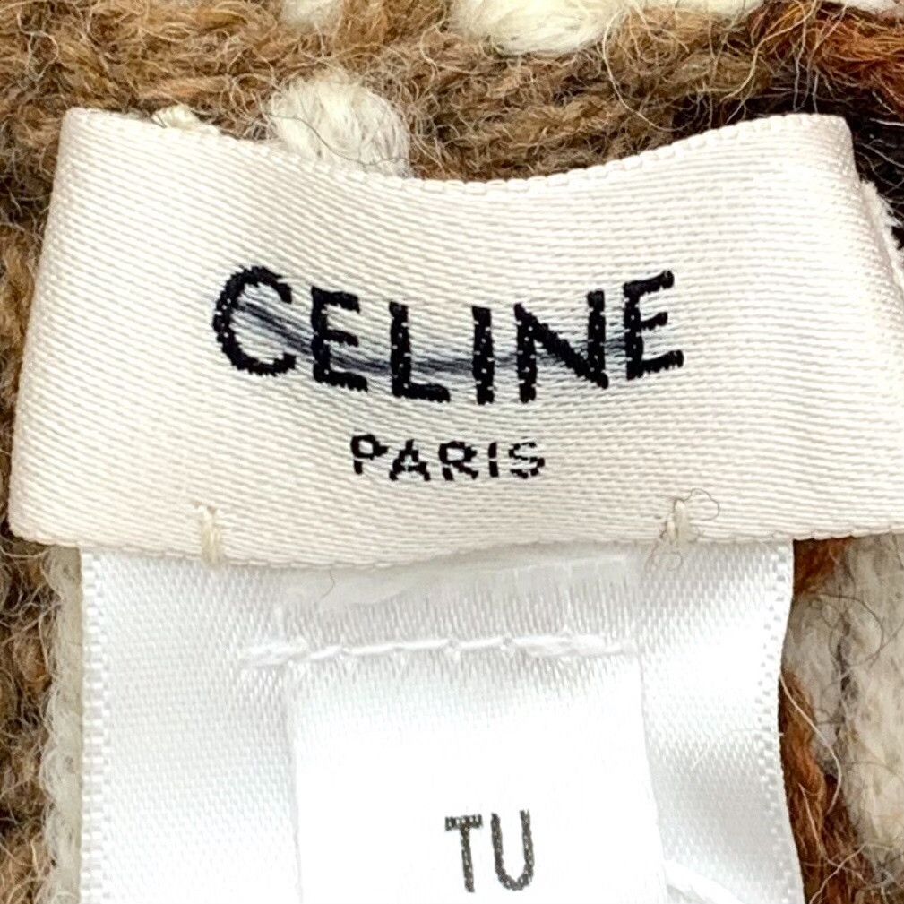 Celine Celine Triomphe Fair Isle Wool Beanie ONE SIZE Size ONE SIZE - 8 Thumbnail