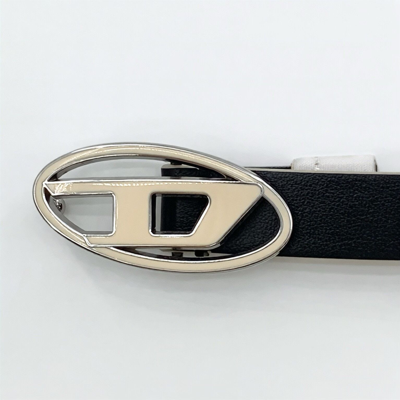 Diesel Diesel Logo Silver Buckle Leather Belt 42 Size 42 - 7 Thumbnail