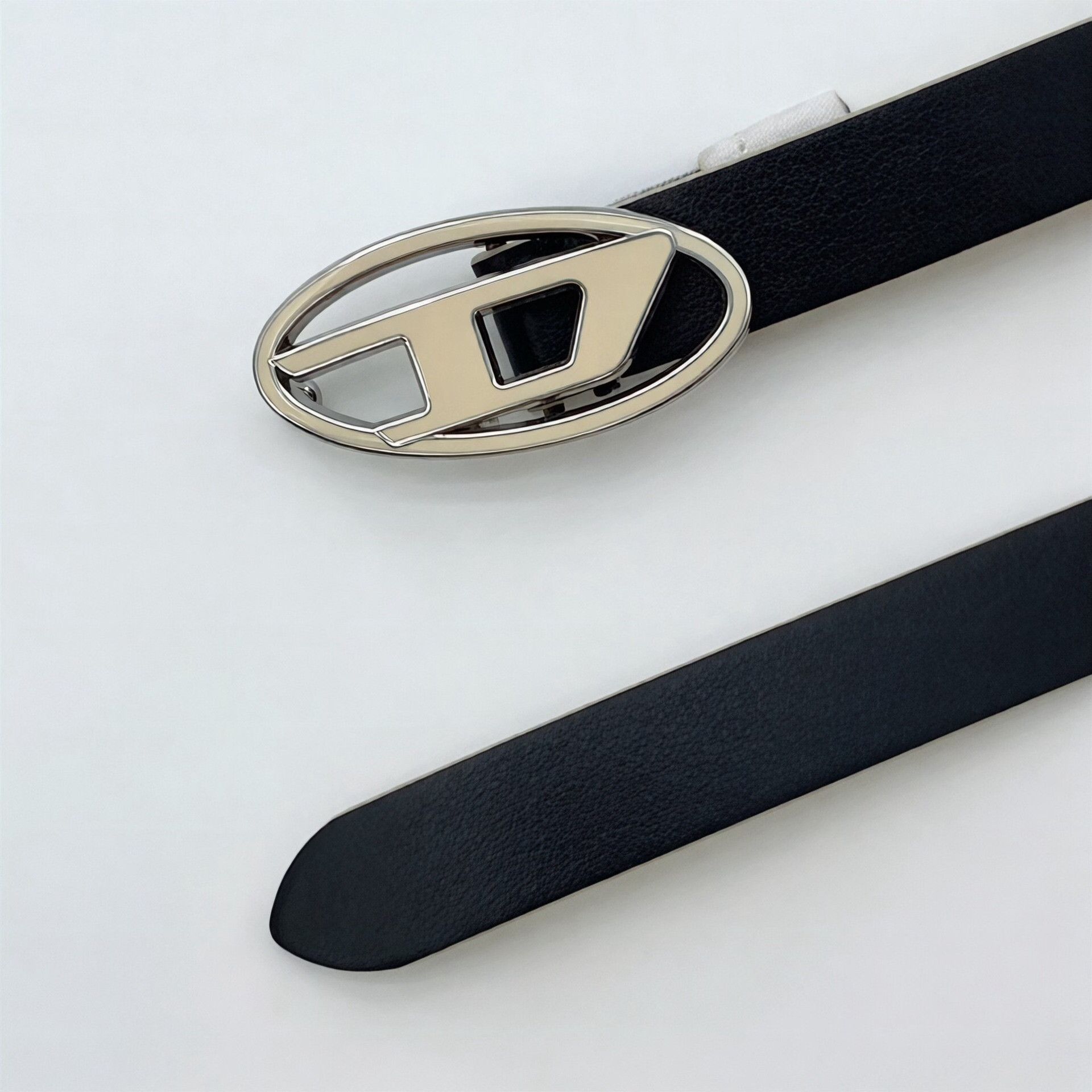 Diesel Diesel Logo Silver Buckle Leather Belt 42 Size 42 - 5 Thumbnail