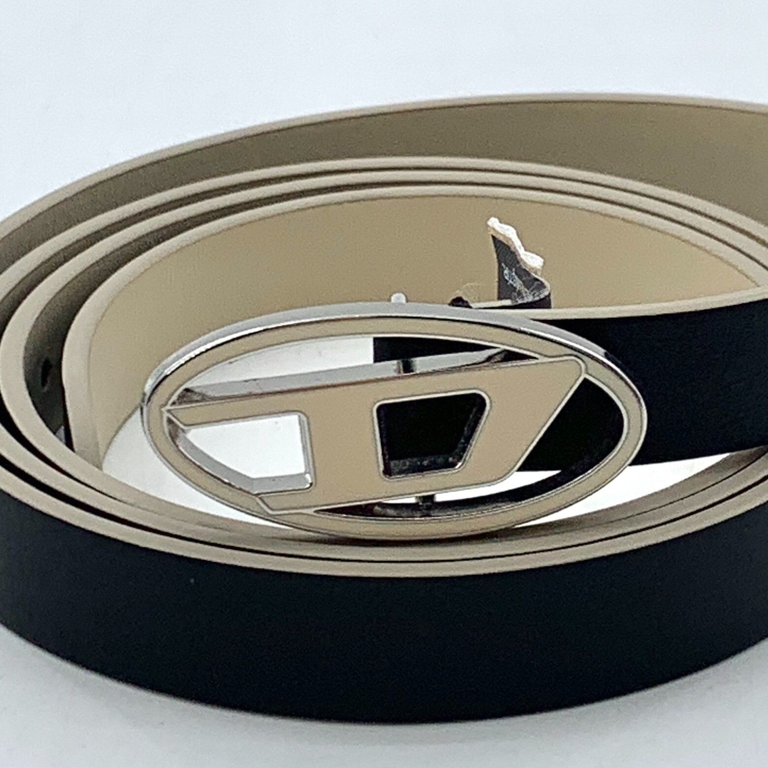 Diesel Diesel Logo Silver Buckle Leather Belt 42 Size 42 - 4 Thumbnail