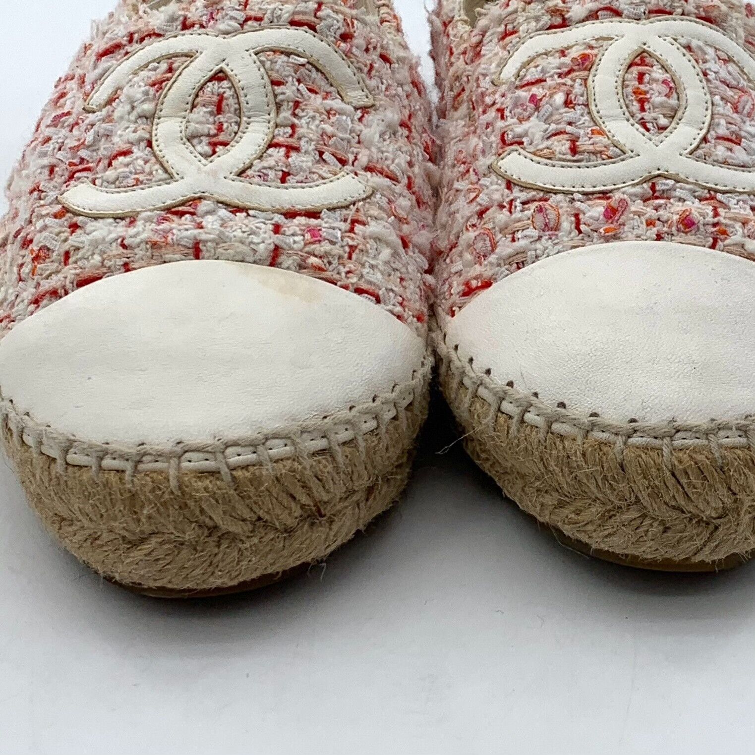Chanel Chanel Pink Tweed CC Espadrilles 38 Size US 7 / IT 37 - 9 Thumbnail