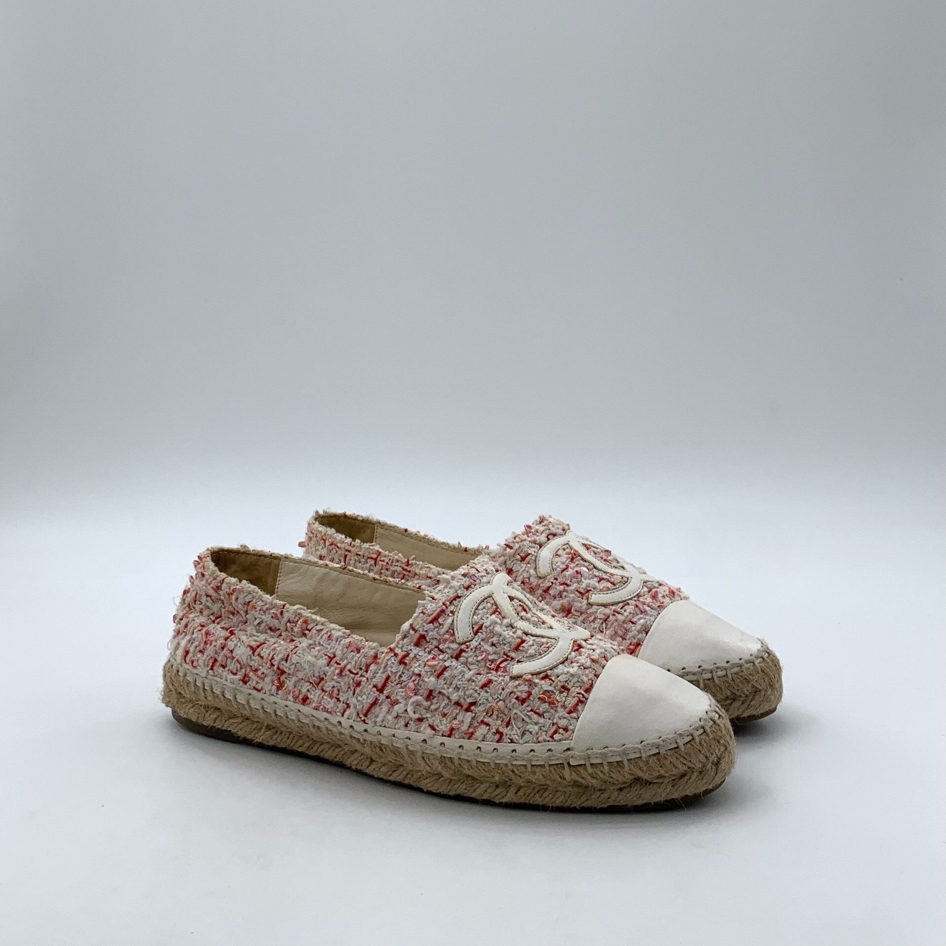 Chanel Chanel Pink Tweed CC Espadrilles 38 Size US 7 / IT 37 - 3 Thumbnail