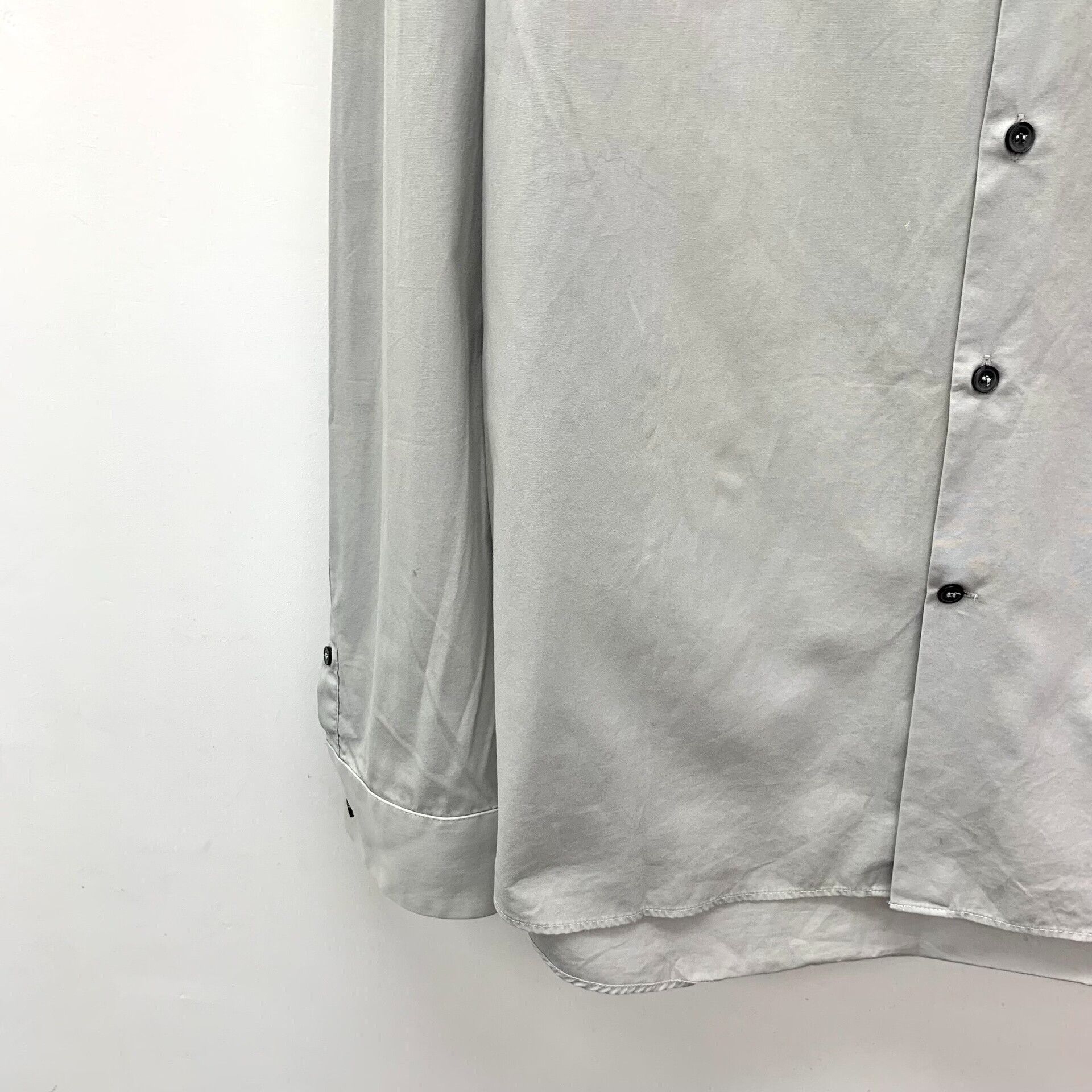 Calvin Klein Calvin Klein Gray Cotton Button Down Shirt M Size US M / EU 48-50 / 2 - 5 Thumbnail