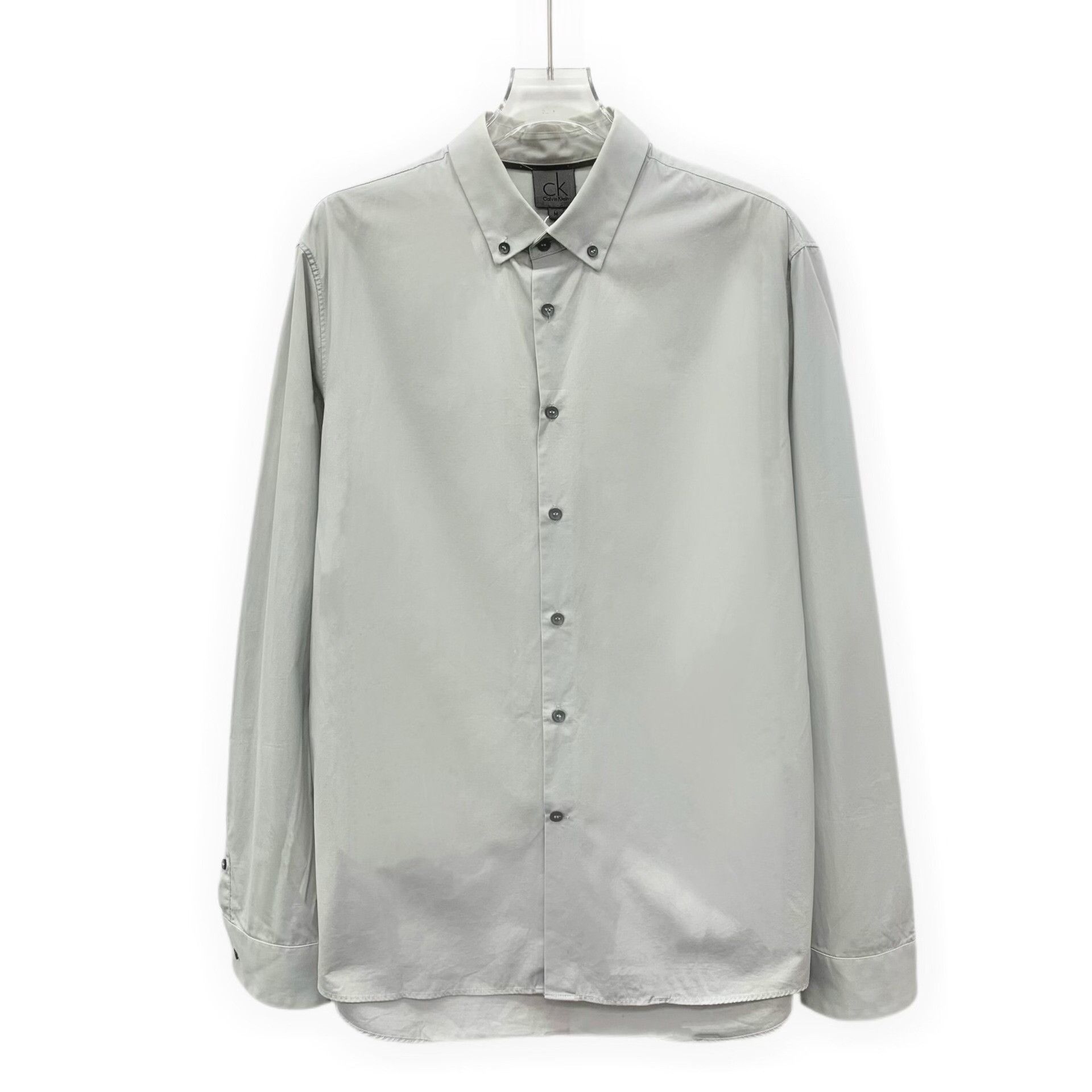 Calvin Klein Calvin Klein Gray Cotton Button Down Shirt M Size US M / EU 48-50 / 2 - 2 Thumbnail