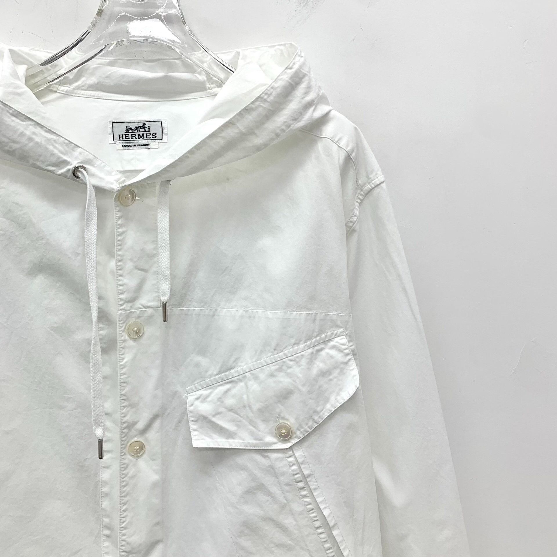 Hermes Hermes White Cotton Hooded Jacket US M / EU 48-50 Size US M / EU 48-50 / 2 - 4 Thumbnail
