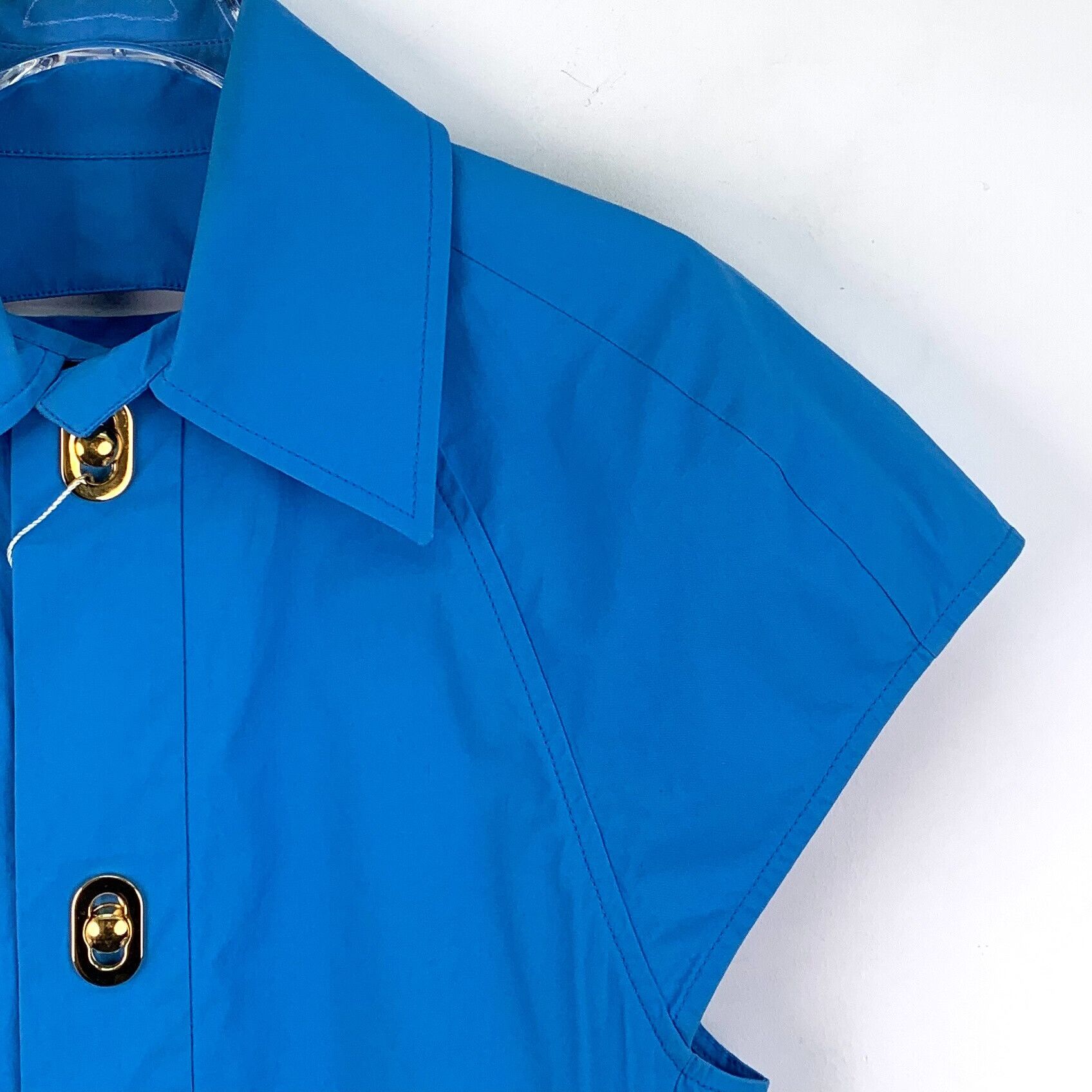 Bottega Veneta Bottega Veneta Blue Button-Up Mini Dress M Size M / US 6-8 / IT 42-44 - 4 Thumbnail