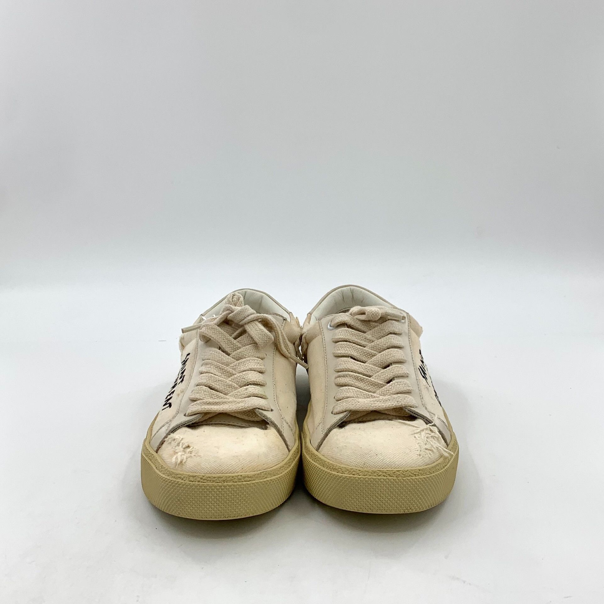 Saint Laurent Paris Saint Laurent Distressed Canvas Sneakers 37.5 Size US 7.5 / IT 37.5 - 4 Thumbnail