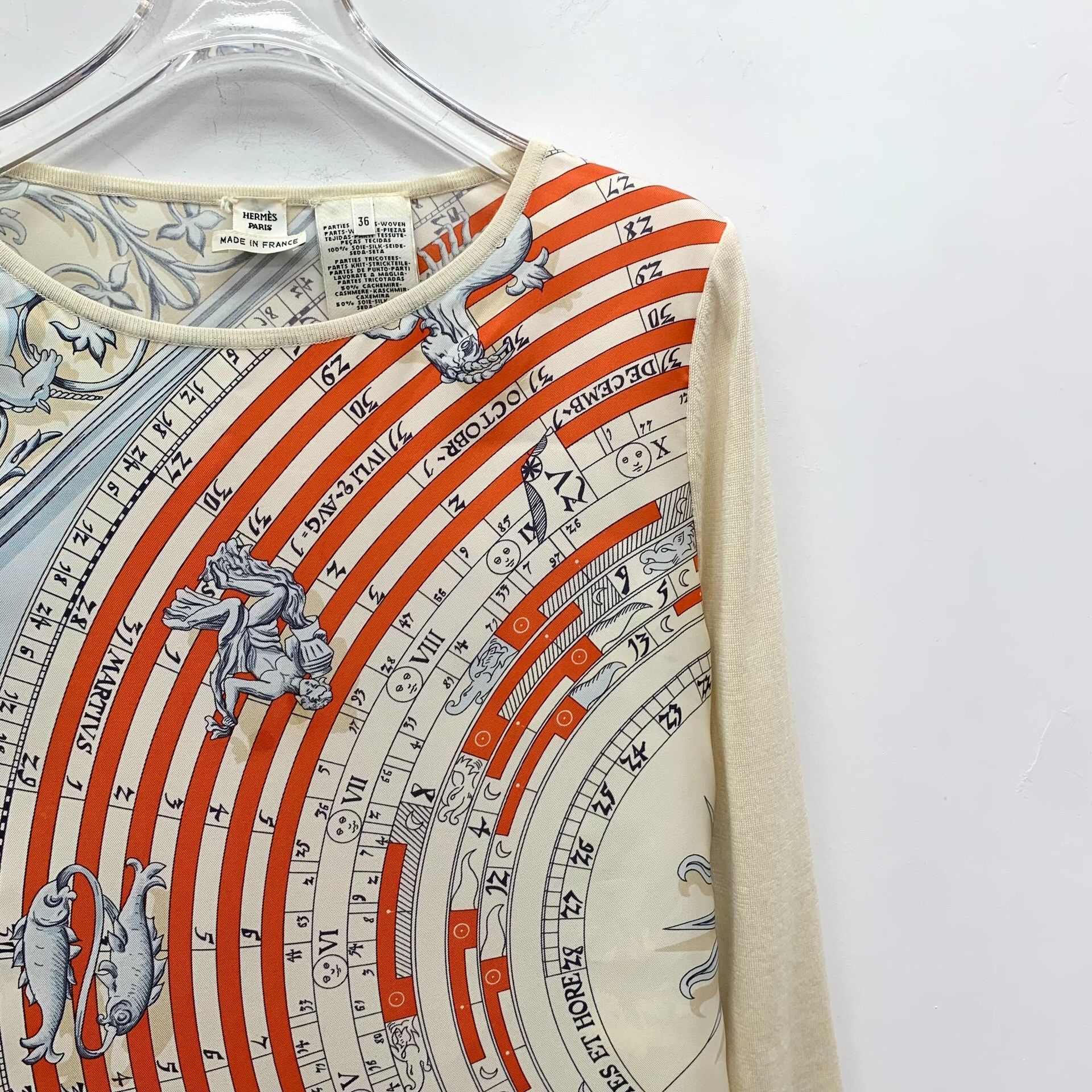Hermes Hermes Astrologie Silk Panel Cashmere Sweater 36 Size XS / US 0-2 / IT 36-38 - 4 Thumbnail