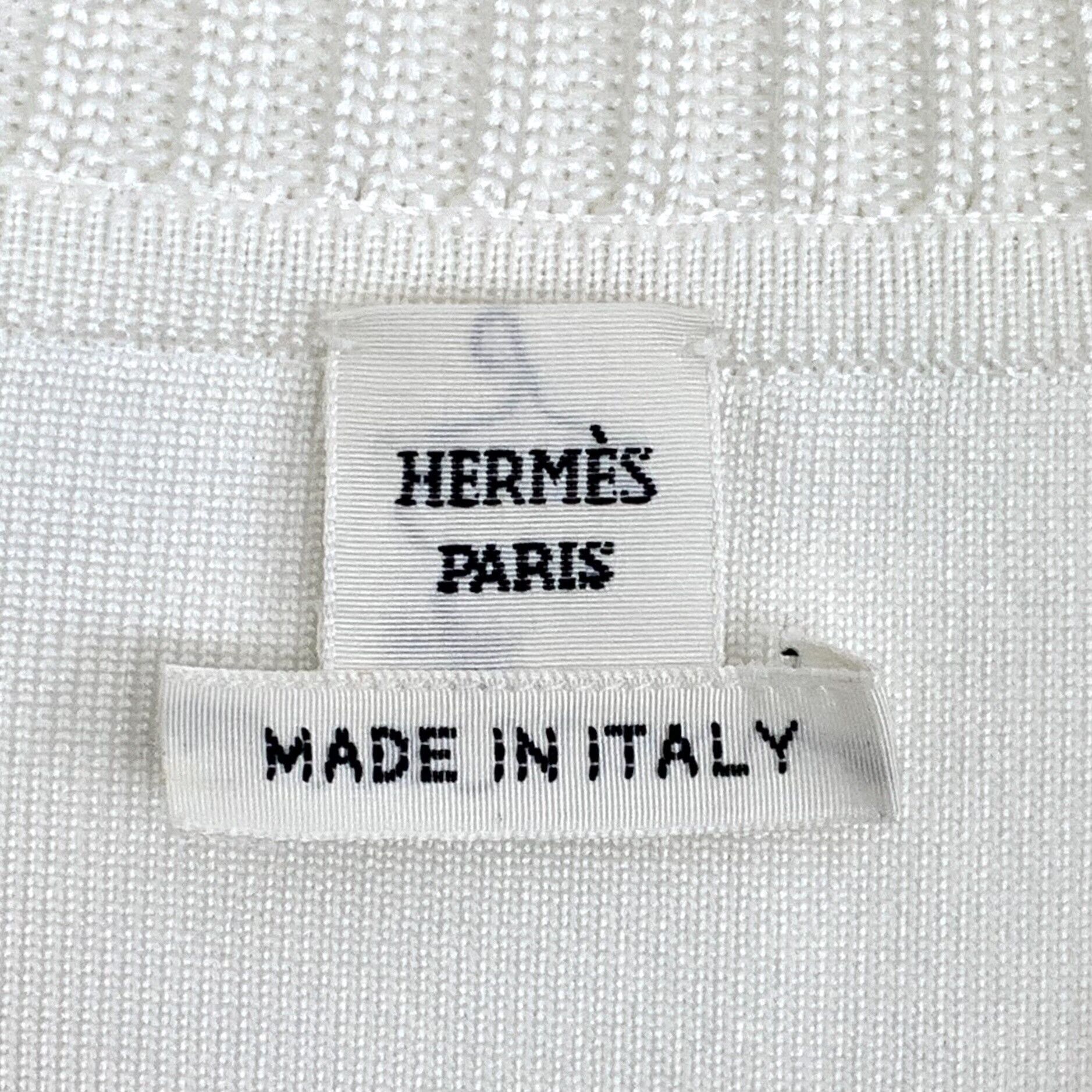 Hermes Hermes Belted Ribbed Knit Top White 38 Size S / US 4 / IT 40 - 7 Thumbnail