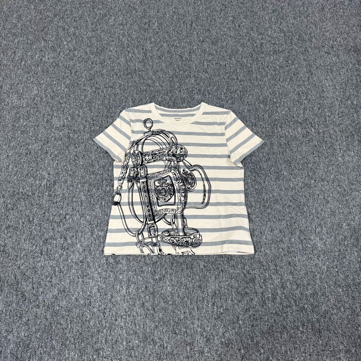 Hermes Hermes Striped Harness Print T-Shirt FR 38 Size S / US 4 / IT 40 - 2 Thumbnail