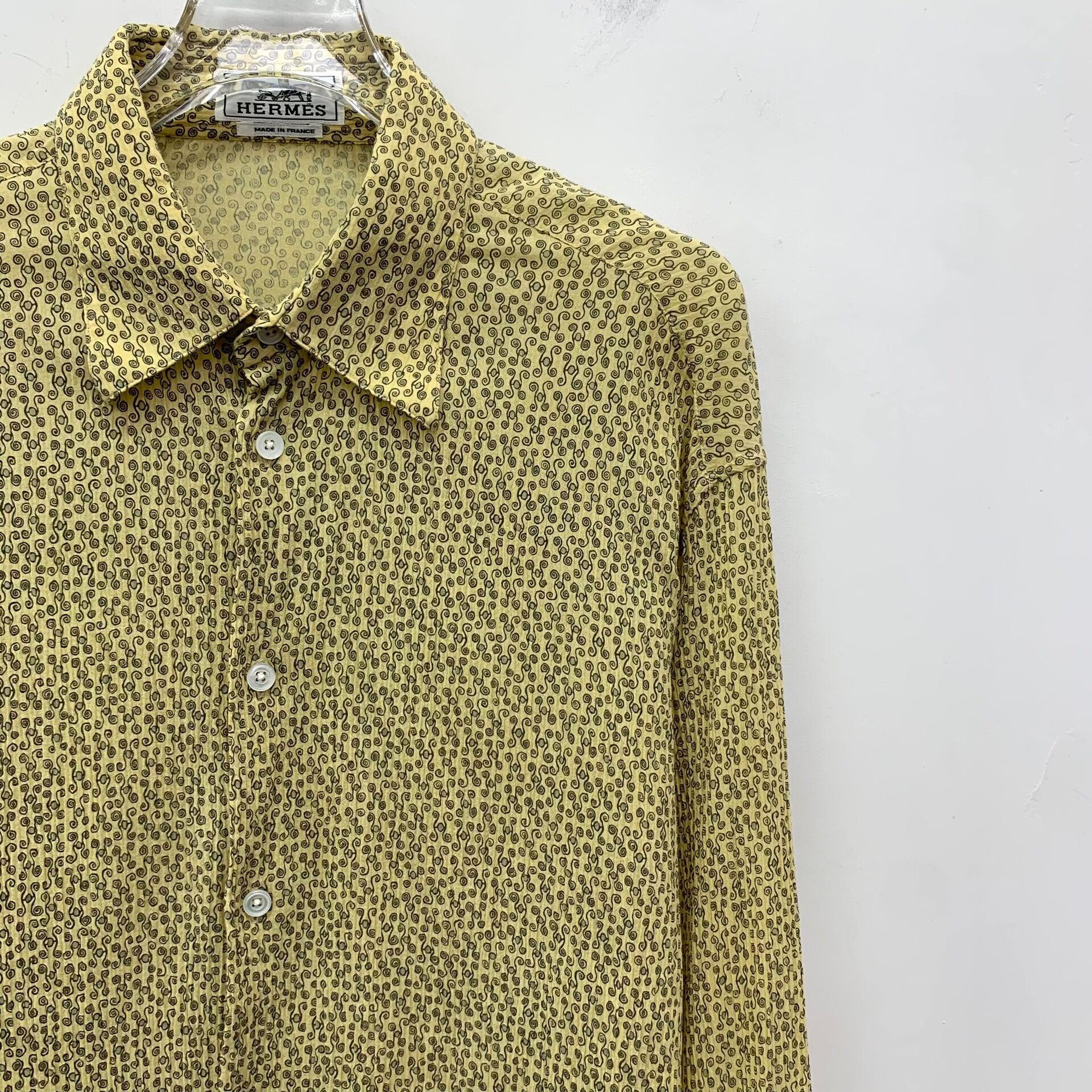 Hermes Hermes Swirl Print Cotton Button Up Shirt 41 Size US L / EU 52-54 / 3 - 4 Thumbnail