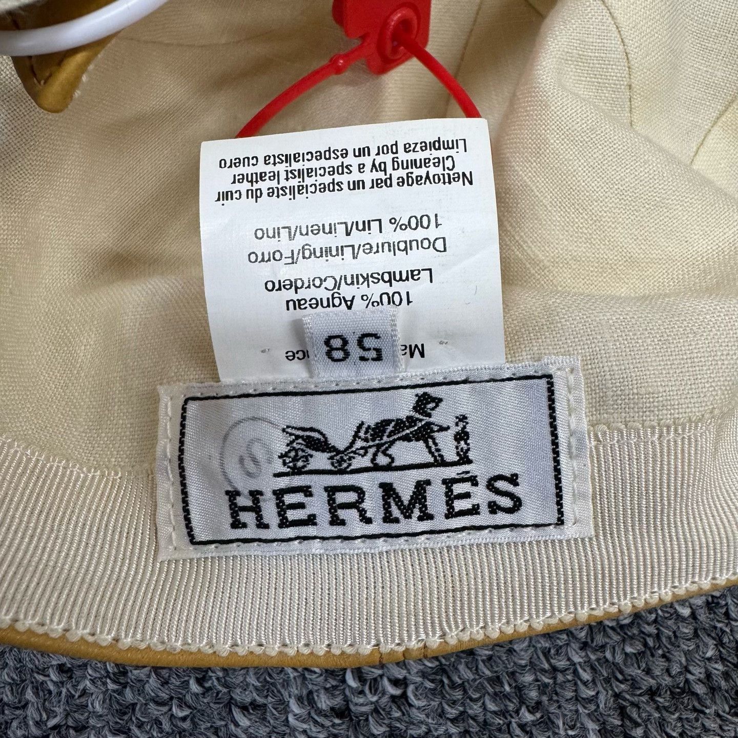 Hermes Hermes Lambskin Leather Baseball Cap 58 Size ONE SIZE - 7 Thumbnail