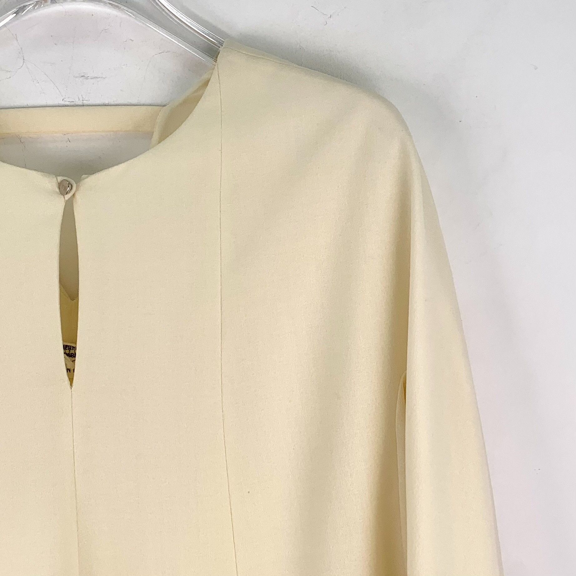 Hermes Hermes Beige Virgin Wool Blouse Size 36 Size XS / US 0-2 / IT 36-38 - 4 Thumbnail