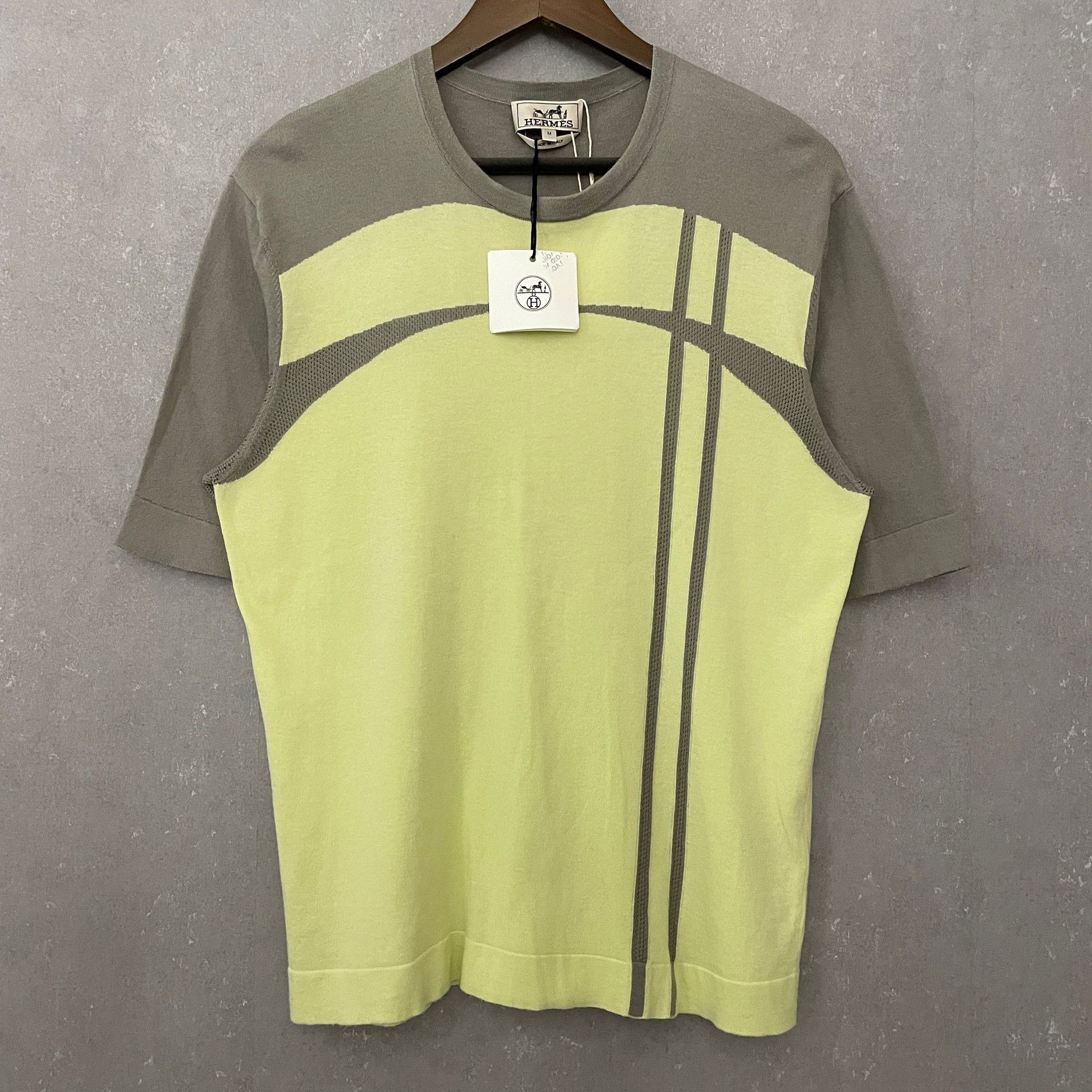 Hermes Hermes Paneled Cotton Cashmere Knit T-Shirt M Size US M / EU 48-50 / 2 - 2 Thumbnail