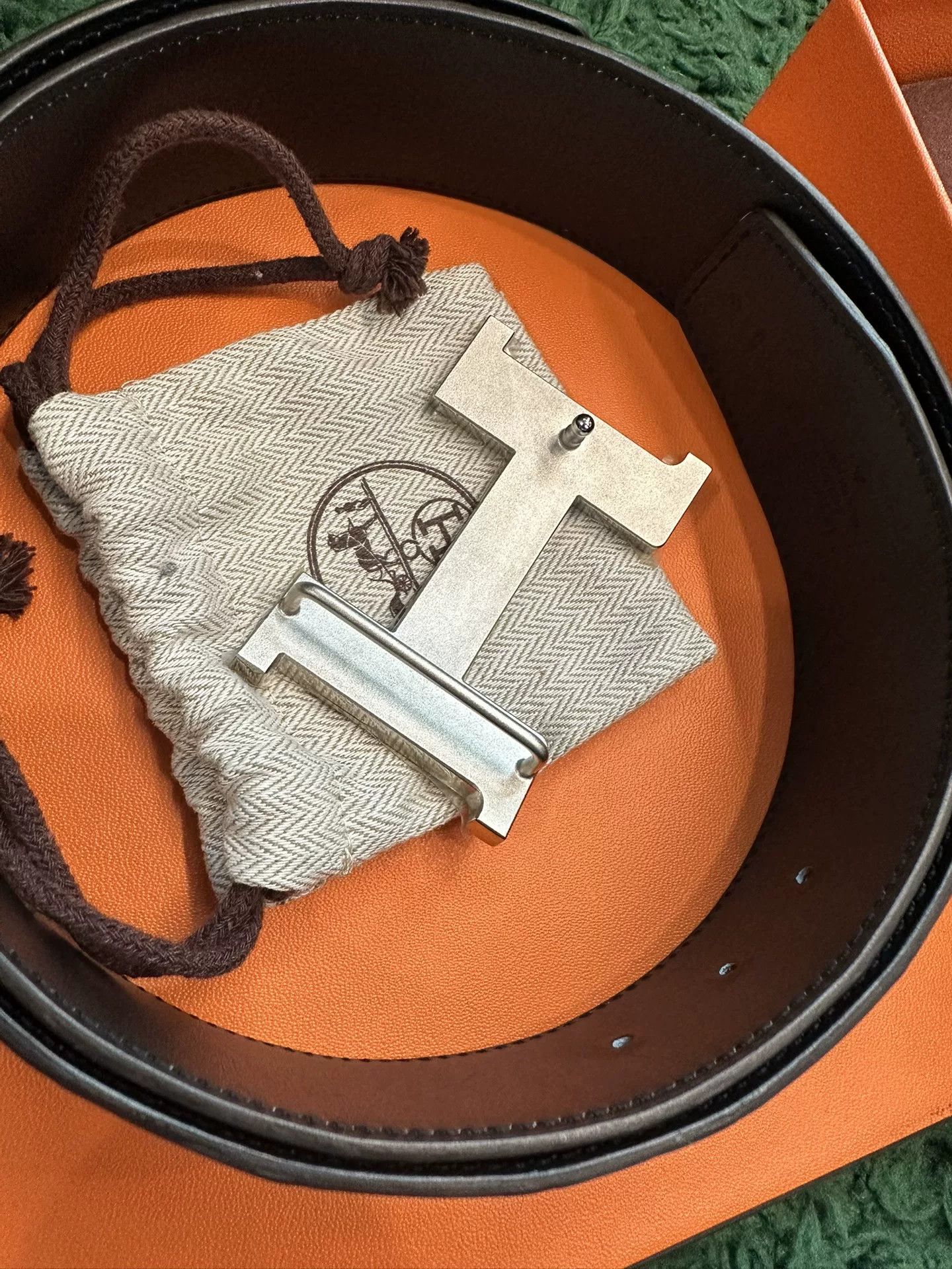 Hermes Hermes Reversible H Buckle Leather Belt 32 Size 32 - 3 Thumbnail