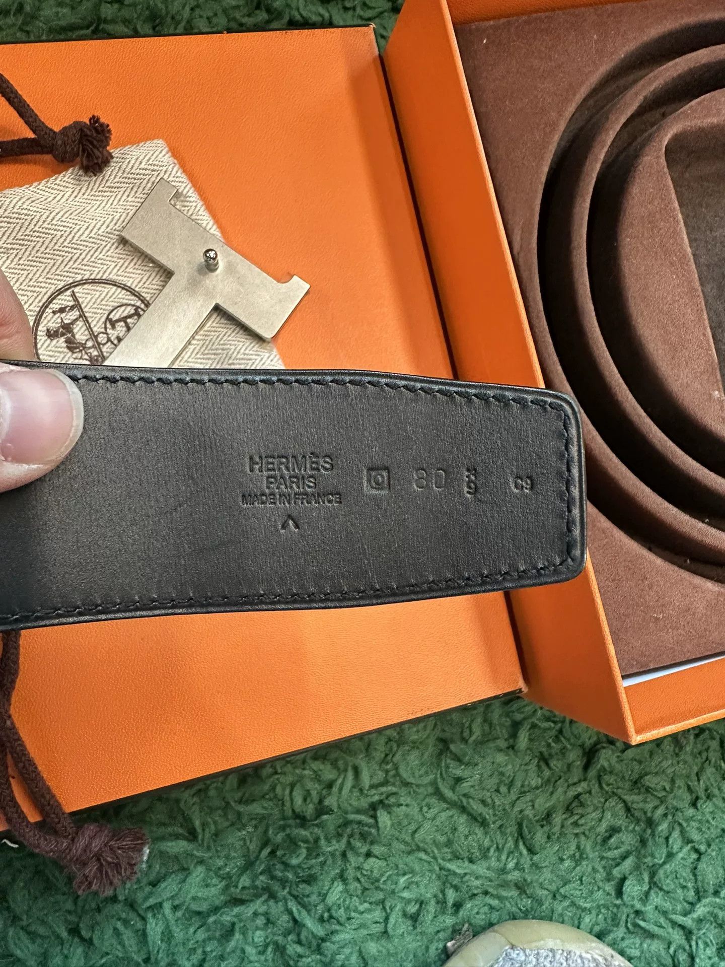 Hermes Hermes Reversible H Buckle Leather Belt 32 Size 32 - 6 Thumbnail