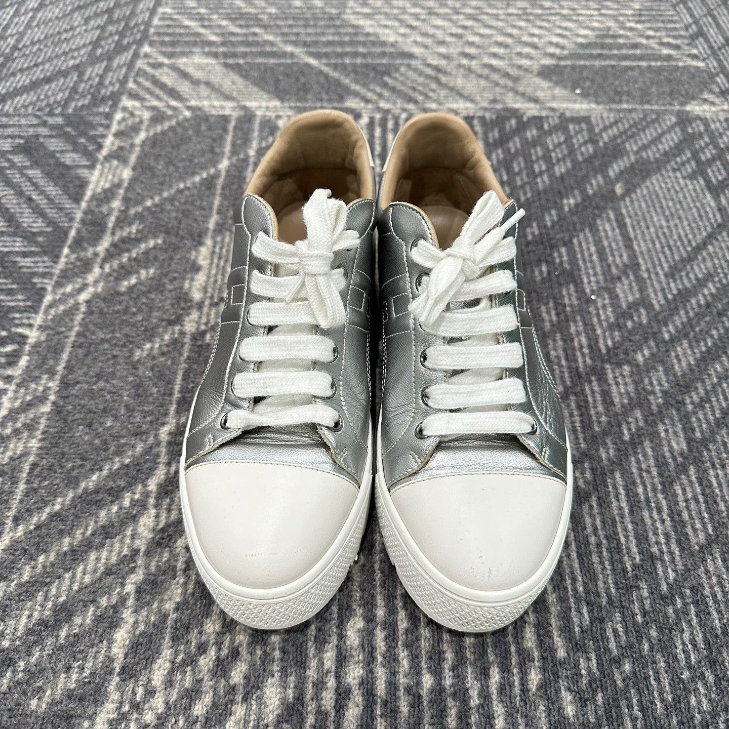 Hermes Hermes Silver Platform Low-Top Sneakers 37 Size US 7 / IT 37 - 3 Thumbnail