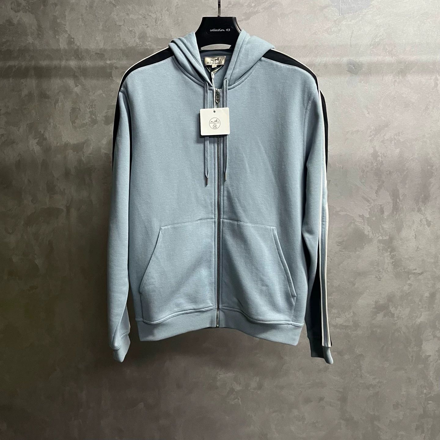Hermes Hermes Stripe Trim Zip-Up Hoodie US M Size US M / EU 48-50 / 2 - 2 Thumbnail