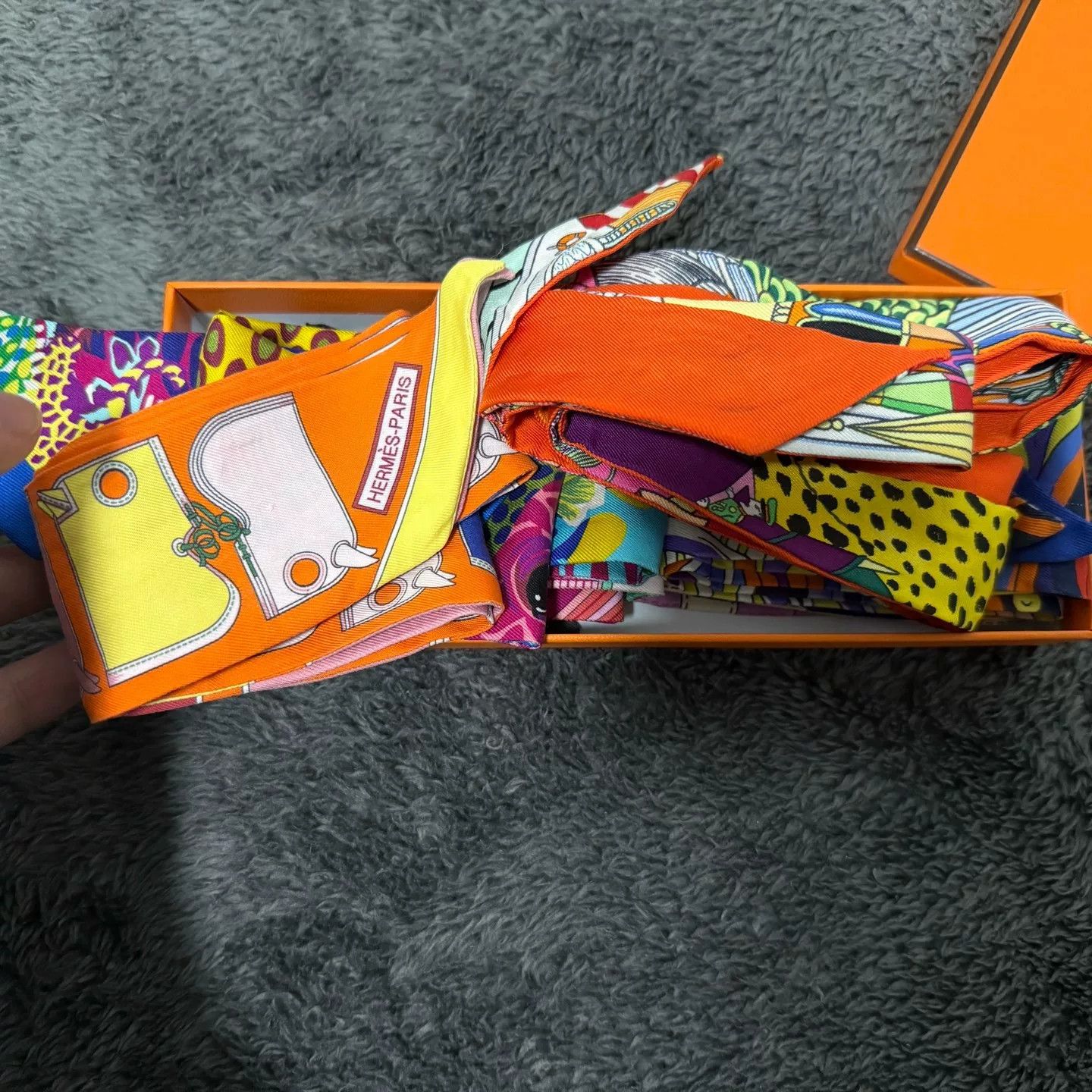 Hermes Hermes Multi Pattern Silk Twilly Scarf Set ONE SIZE Size ONE SIZE - 3 Thumbnail